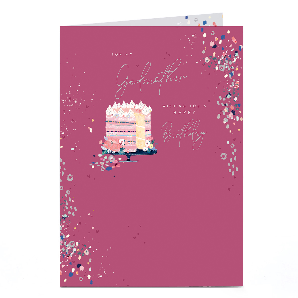 Birthday Card - Tiered Cake, Godmother
