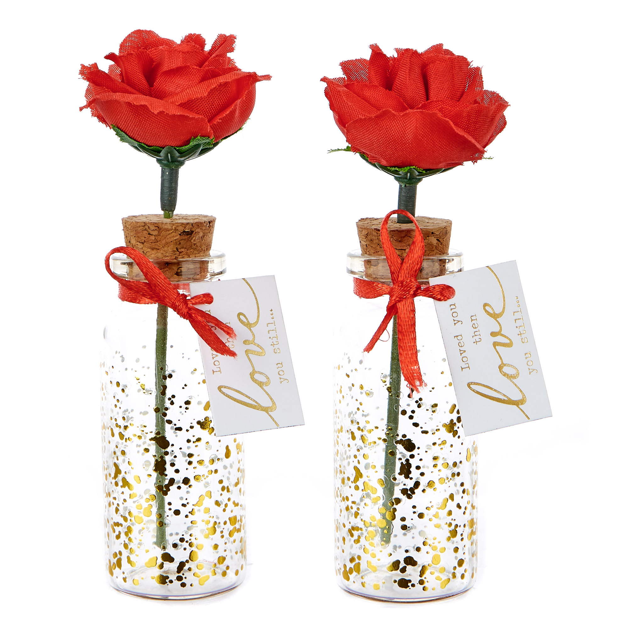 Rose In A Jar Valentine's Day Ornaments - Set Of 2