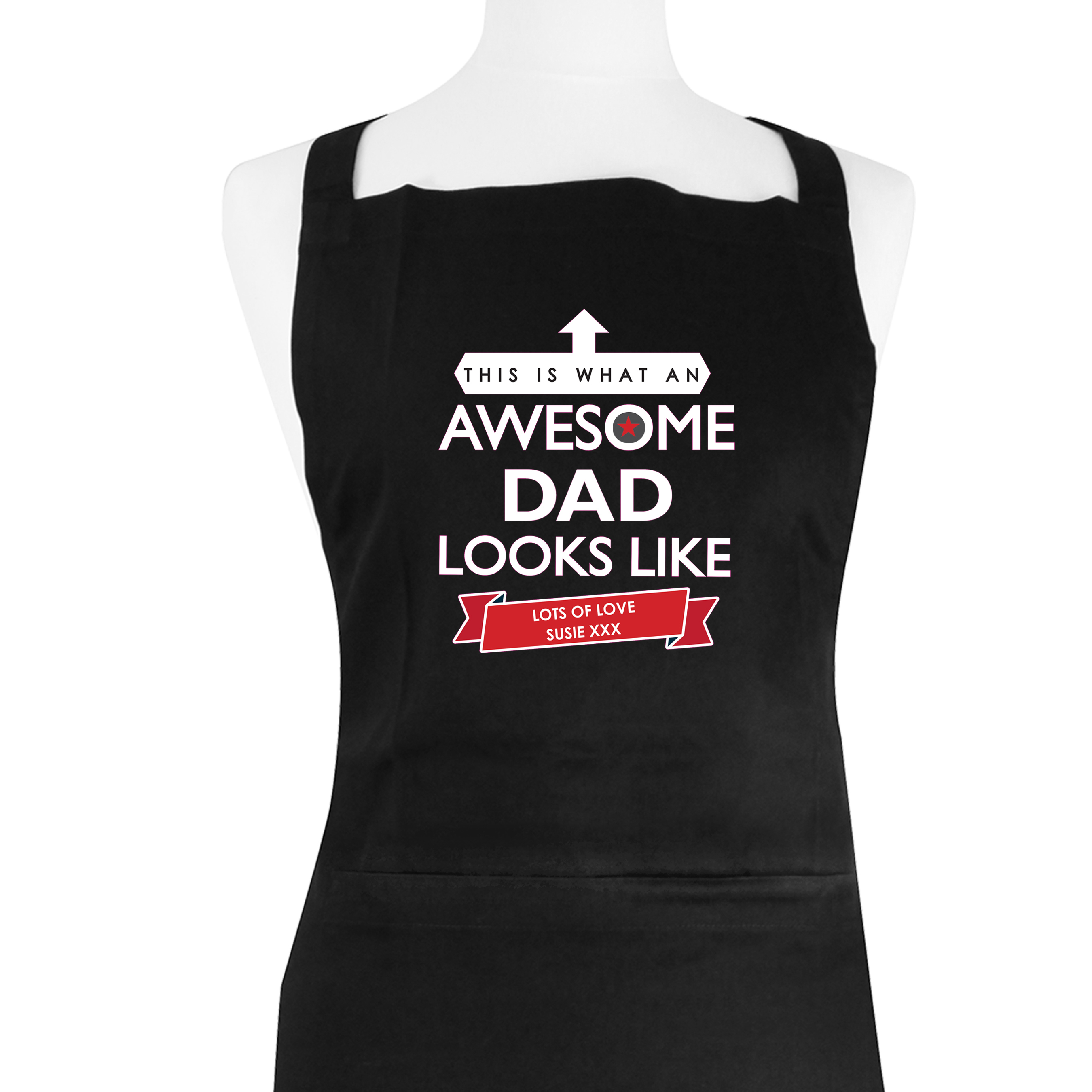 Personalised 'This Is What An Awesome... Looks Like' Black Apron 