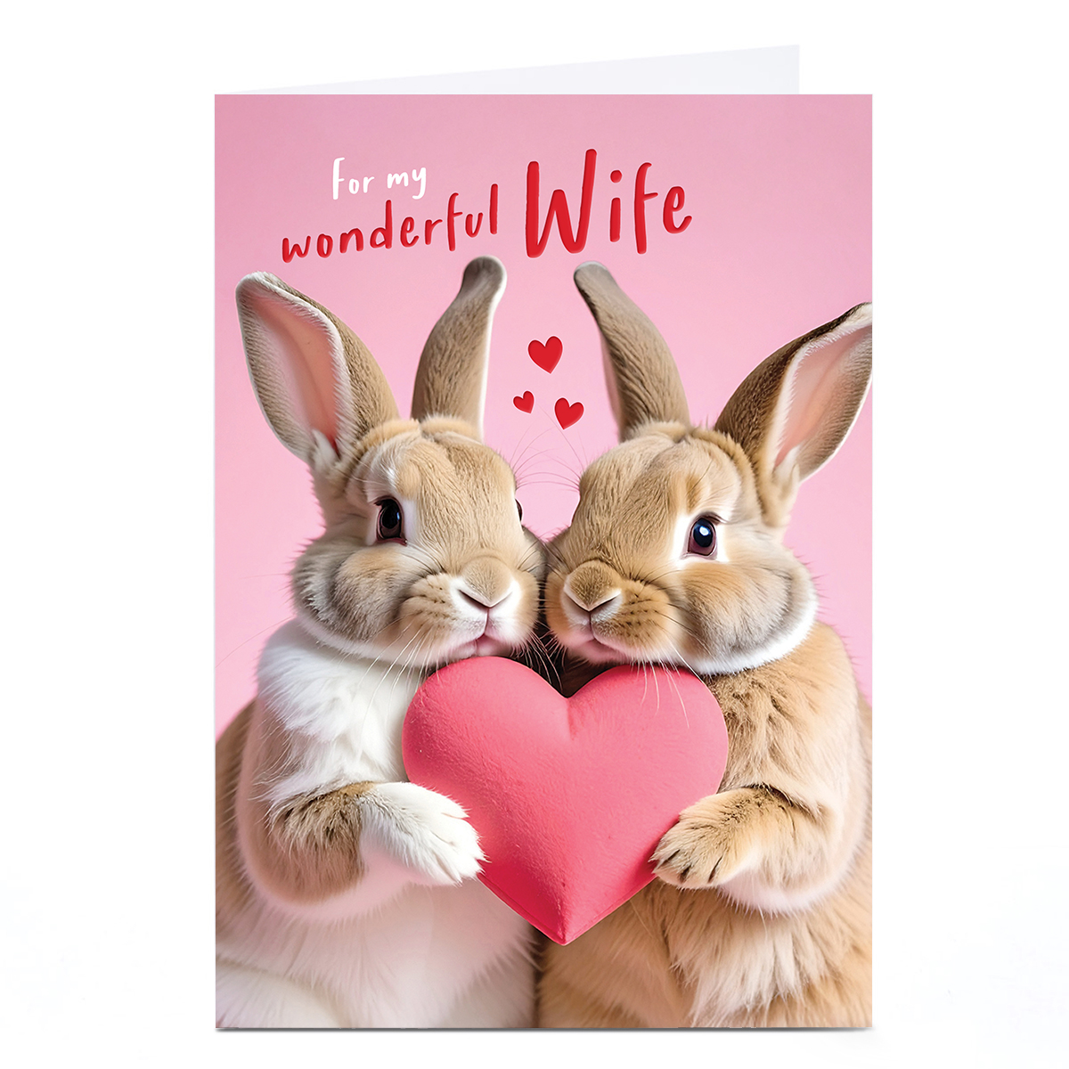 Valentine's Day Card - Loved Up Bunnies, Wife