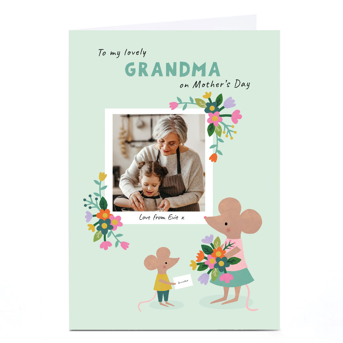 Photo Lemon & Sugar Mother's Day Card - Grandma Mouse