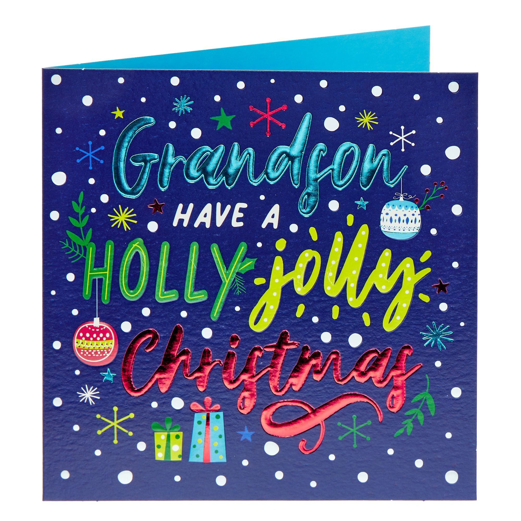 Grandson Holly Jolly Christmas Card