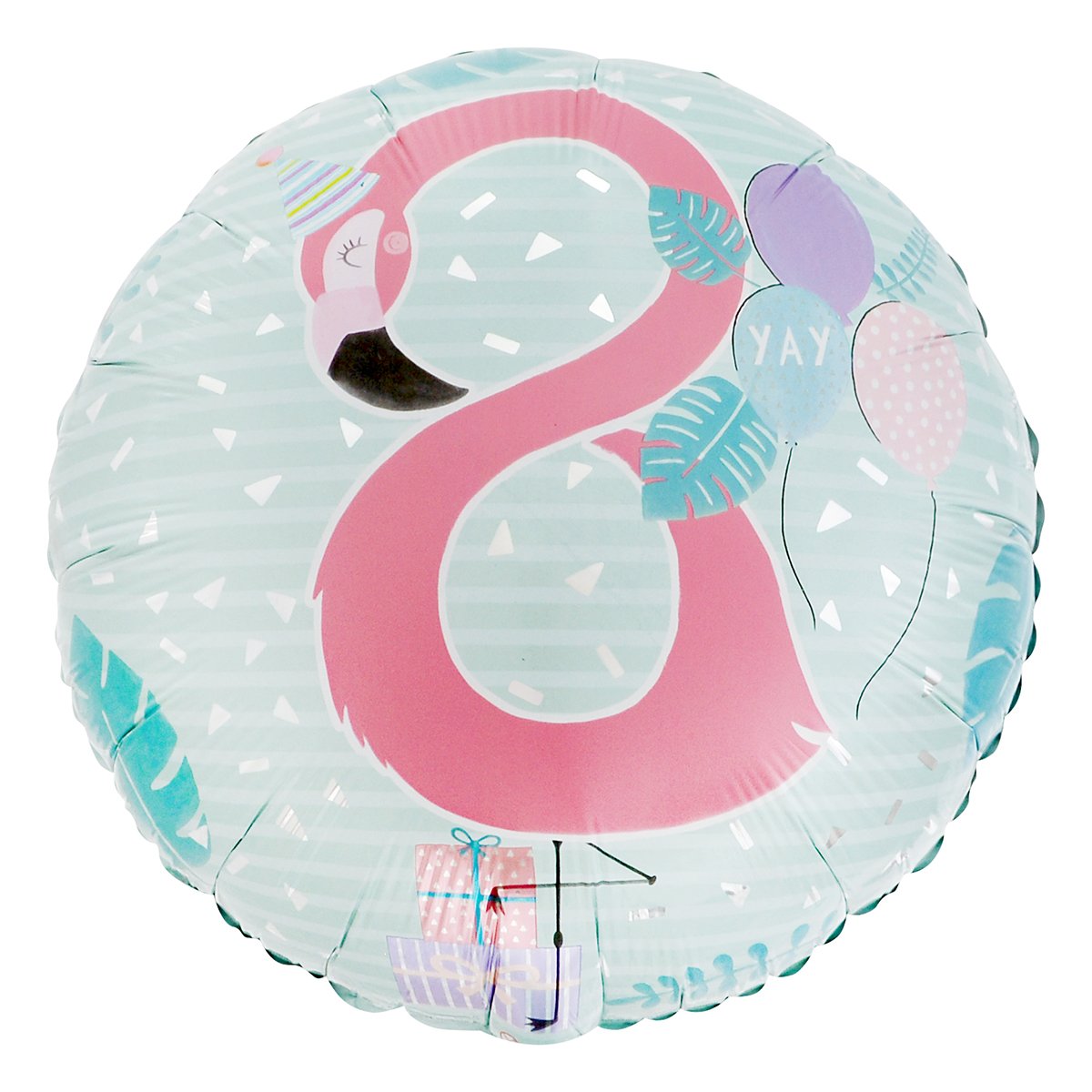 Flamingo 8th Birthday 18-Inch Foil Helium Balloon