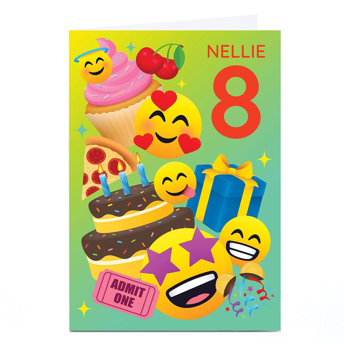 Personalised Birthday Card - Emojis with Age and Name