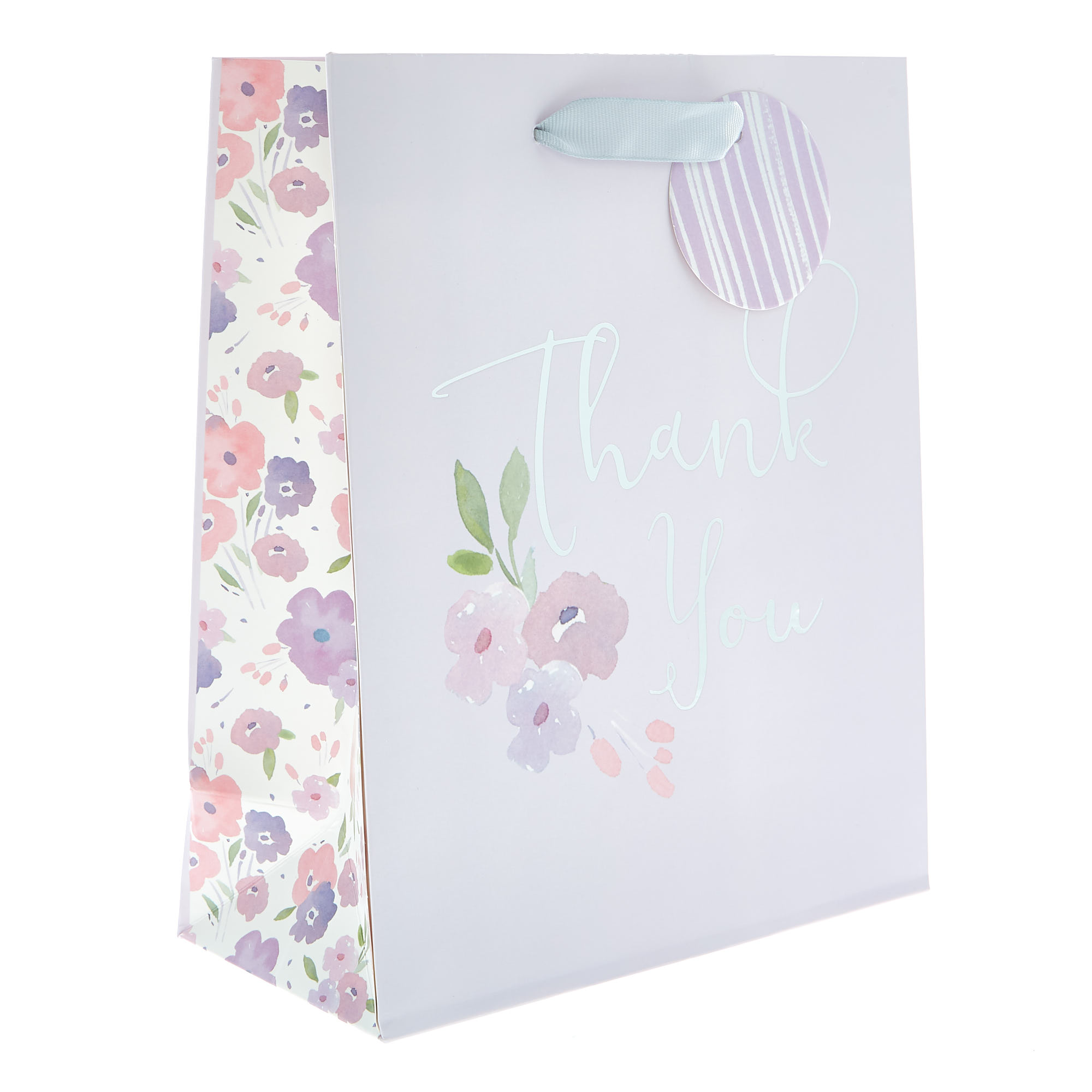 Medium Portrait Gift Bag - Floral Thank You