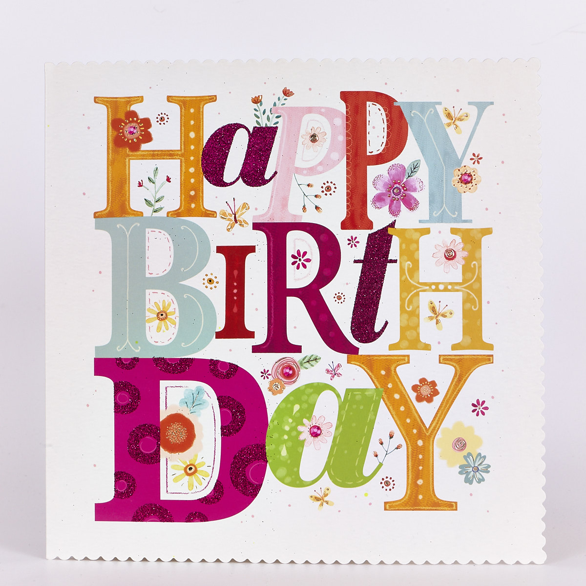Platinum Collection Birthday Card - Colourful Happy Birthday