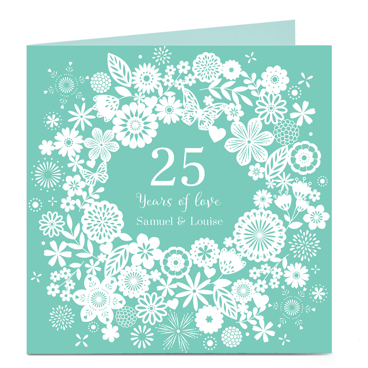 Personalised Anniversary Card - Blue Paper Cut Out