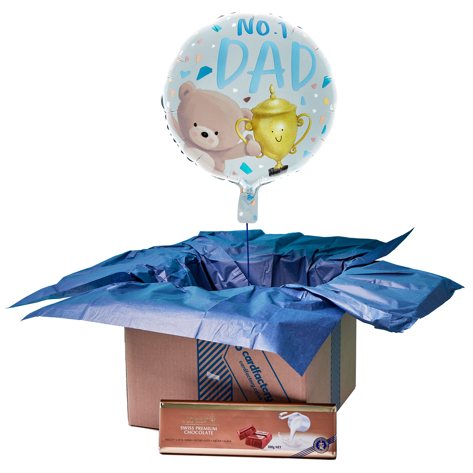 Hugs No.1 Dad Balloon & Lindt Chocolate Bar