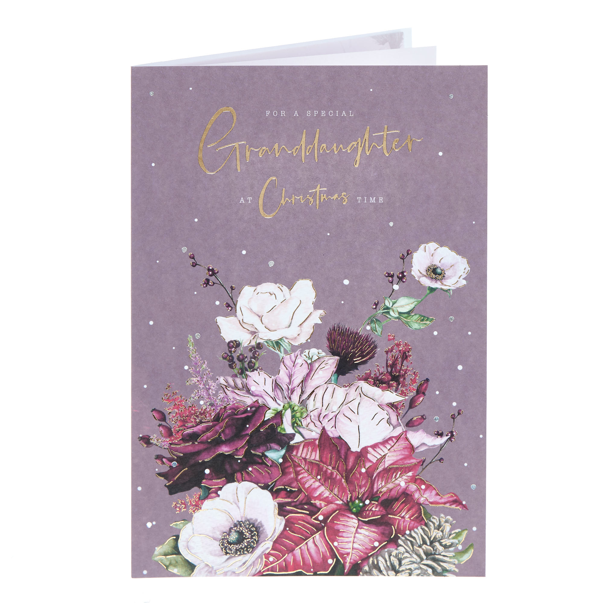 Granddaughter Flowers Christmas Card