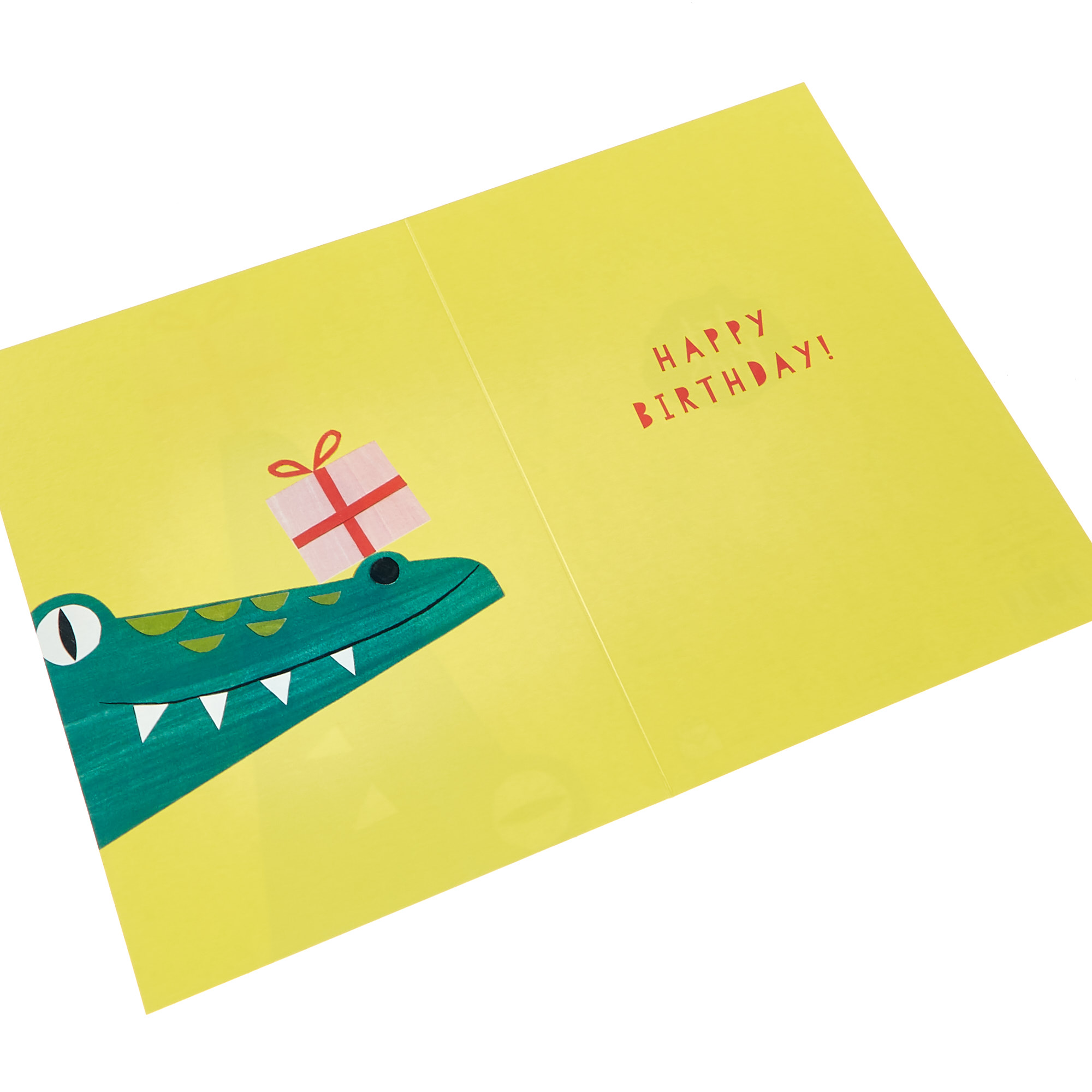 Birthday Card - Crocodile With Gift