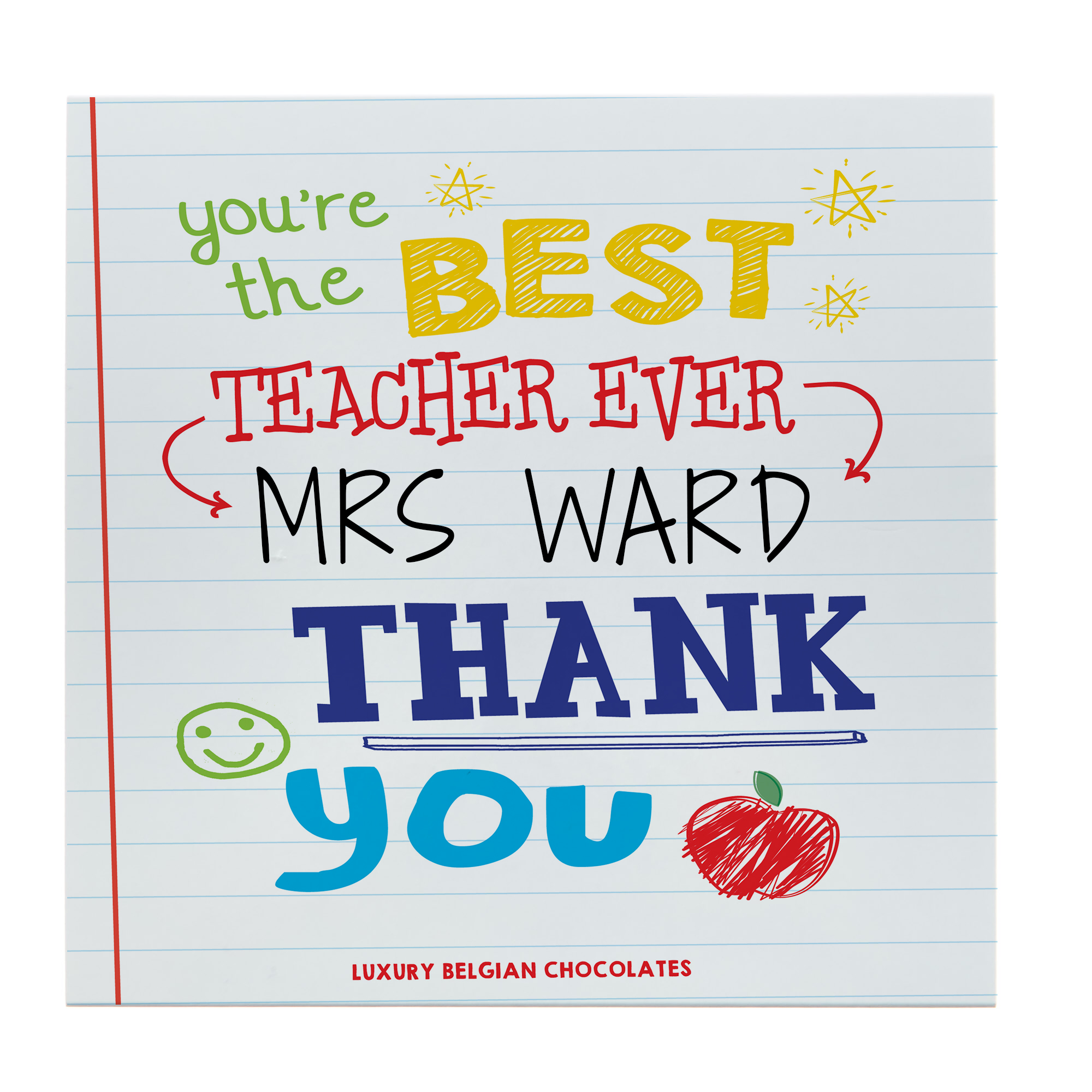 Personalised Belgian Chocolates - Best Teacher