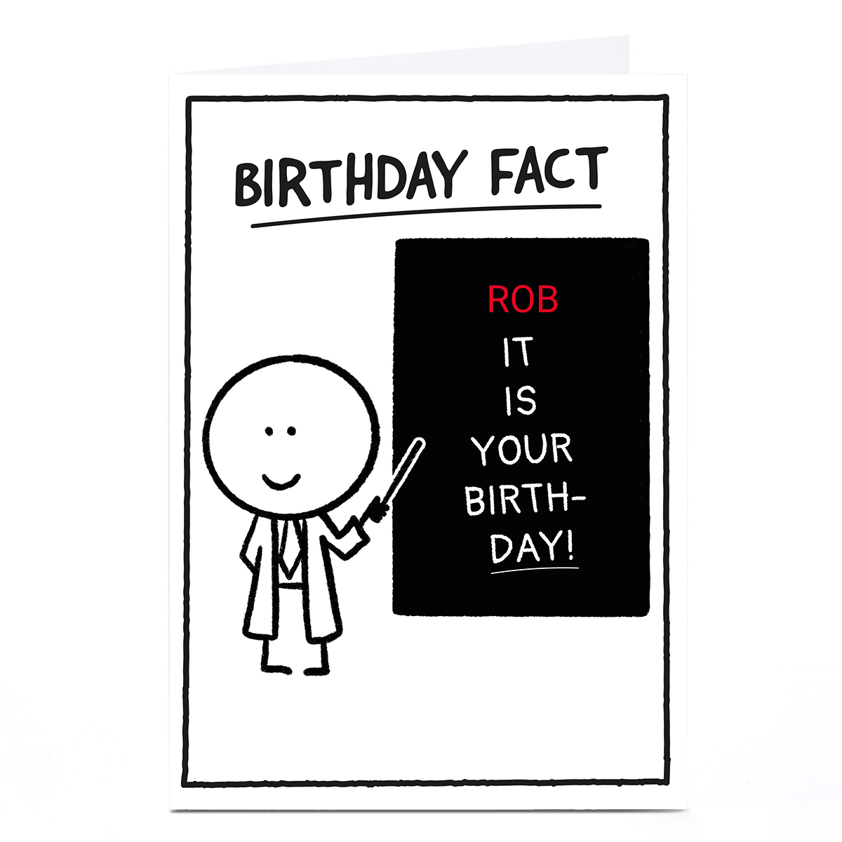 Personalised Scrawls Birthday Card - Birthday Fact