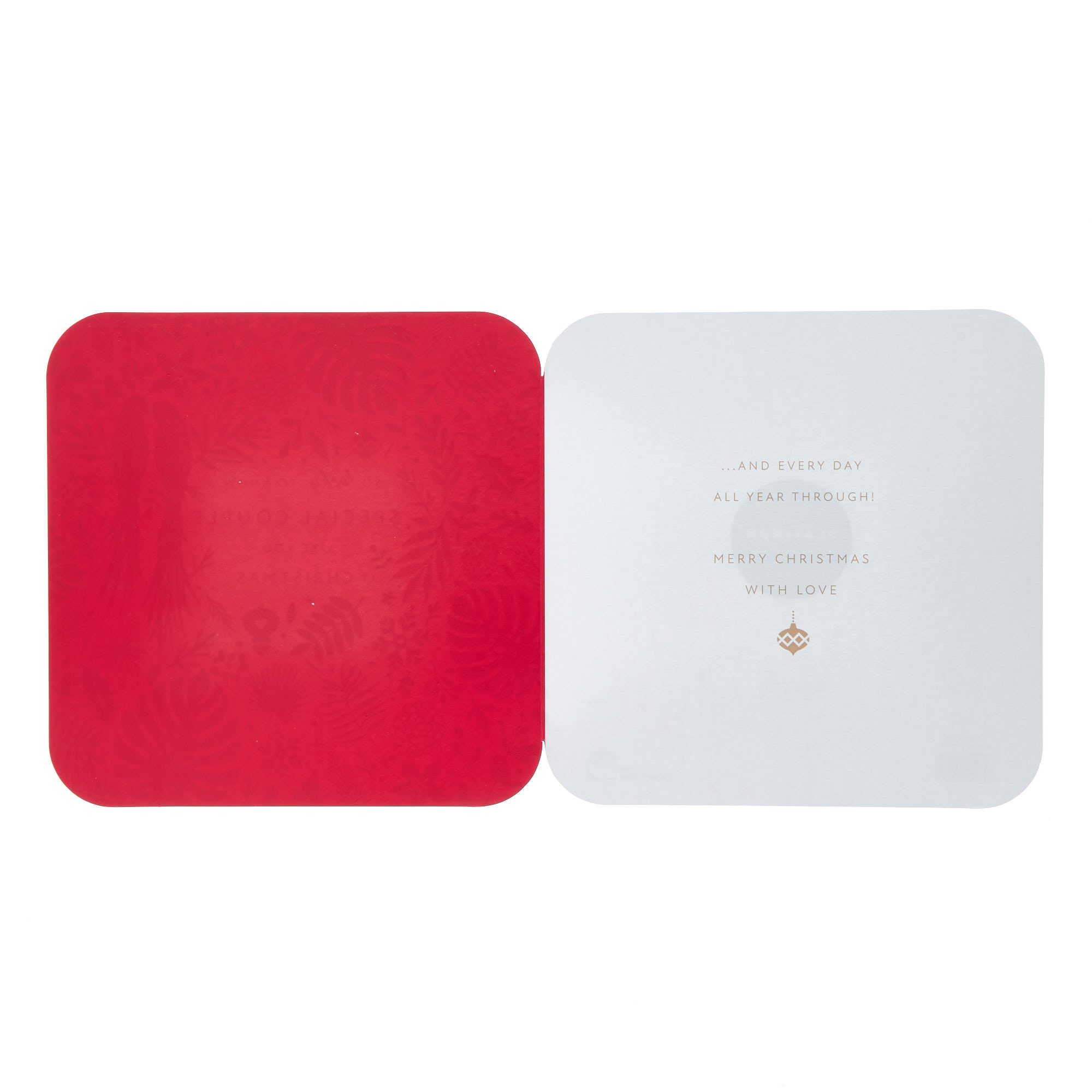 Special Couple Gold & Red Print Christmas Card