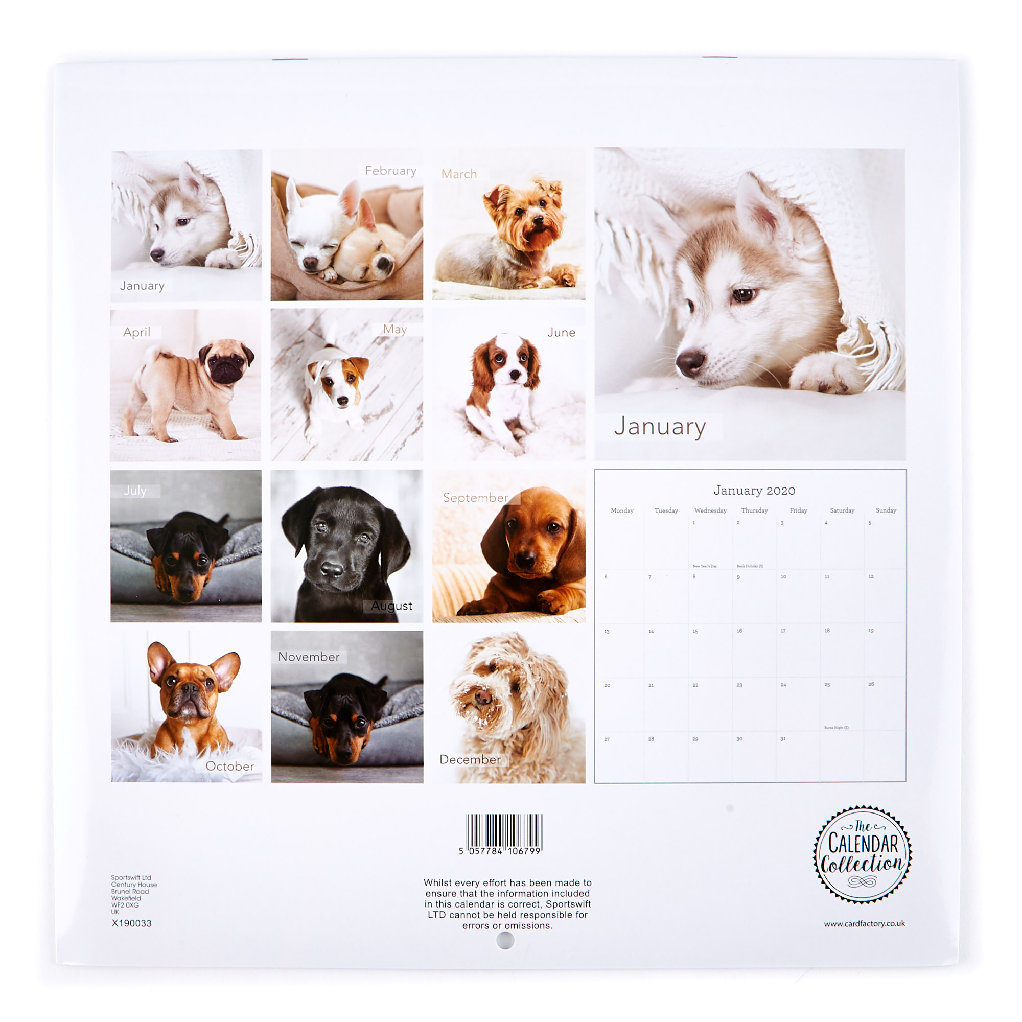 2020 Calendar - Dogs 