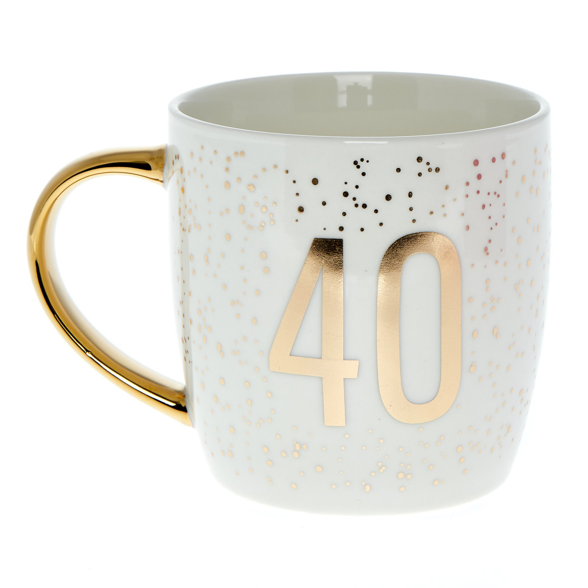 Gold Confetti 40th Birthday Mug