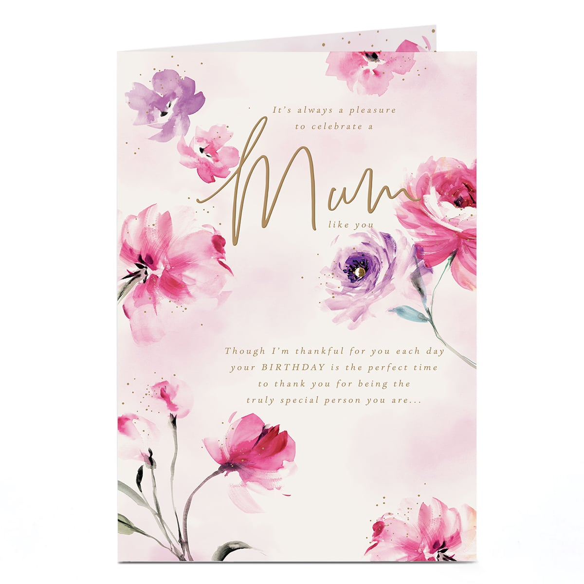 Birthday Card - Truly Special Person Pink Flowers, Mum