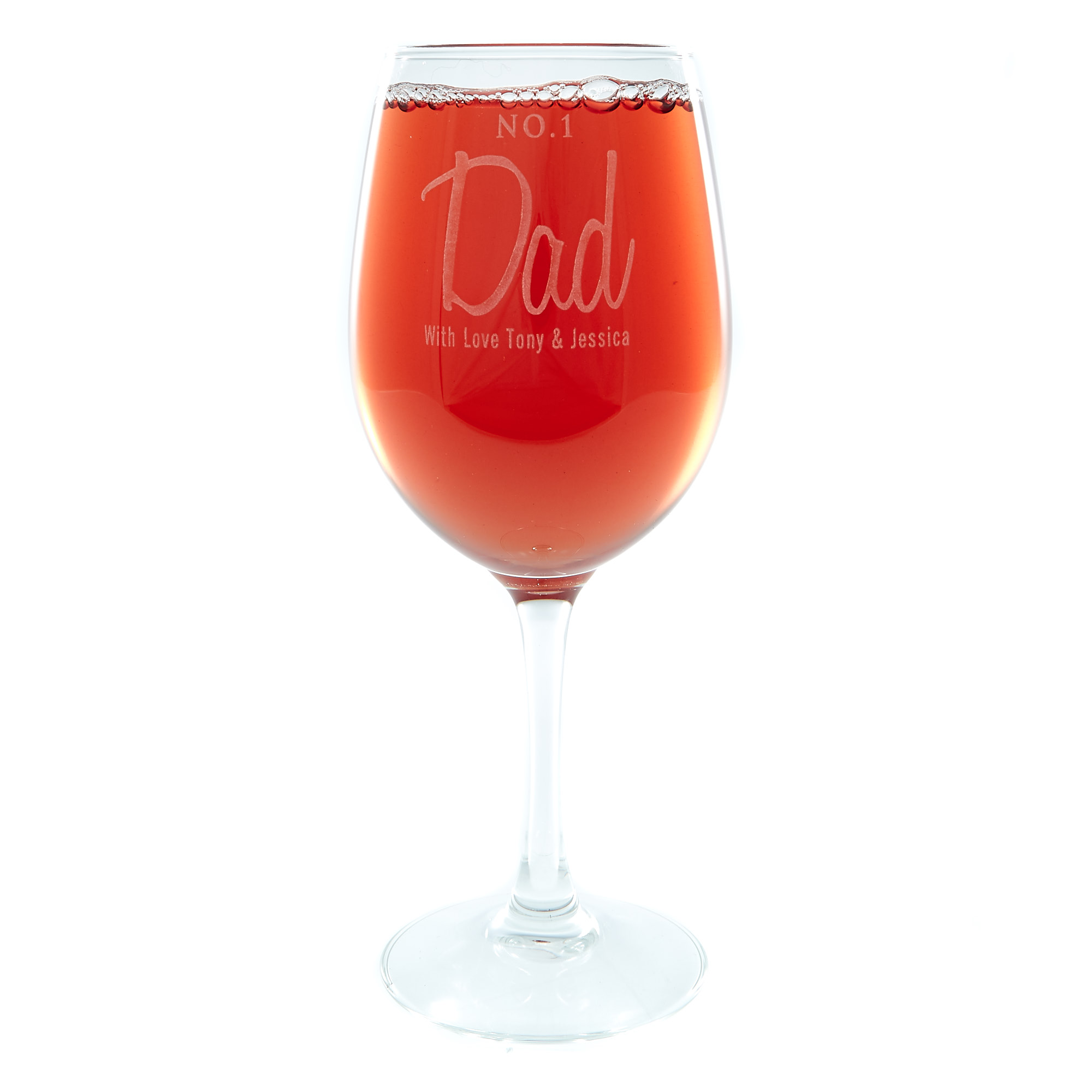 Personalised No1 Dad Wine Glass