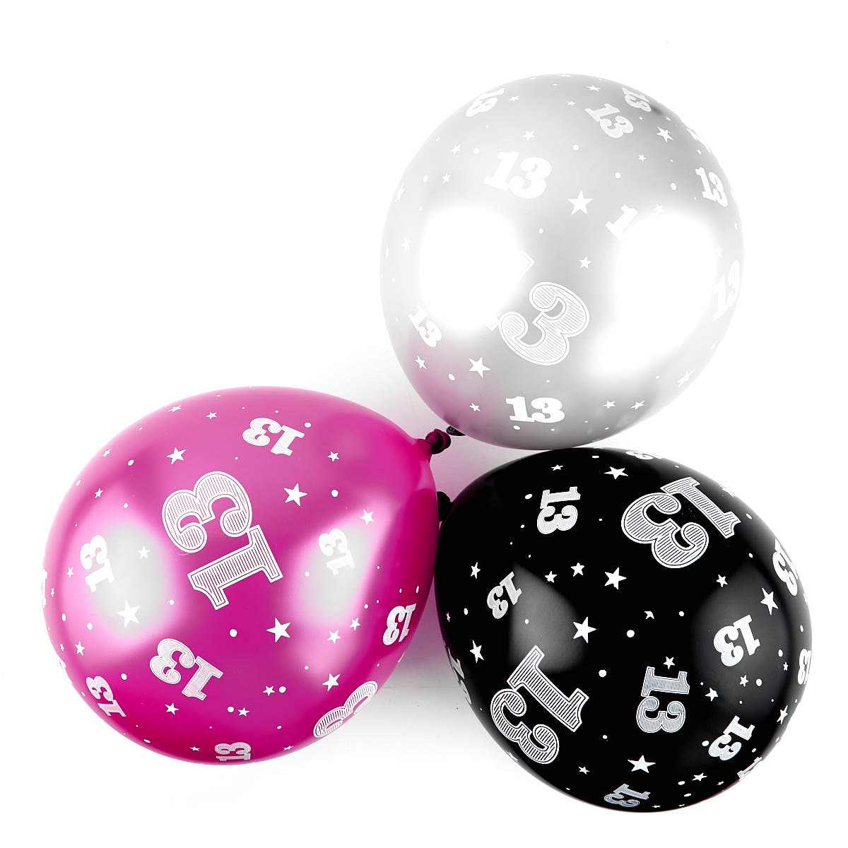 Pink 13th Birthday Helium Latex Balloons - Pack Of 6