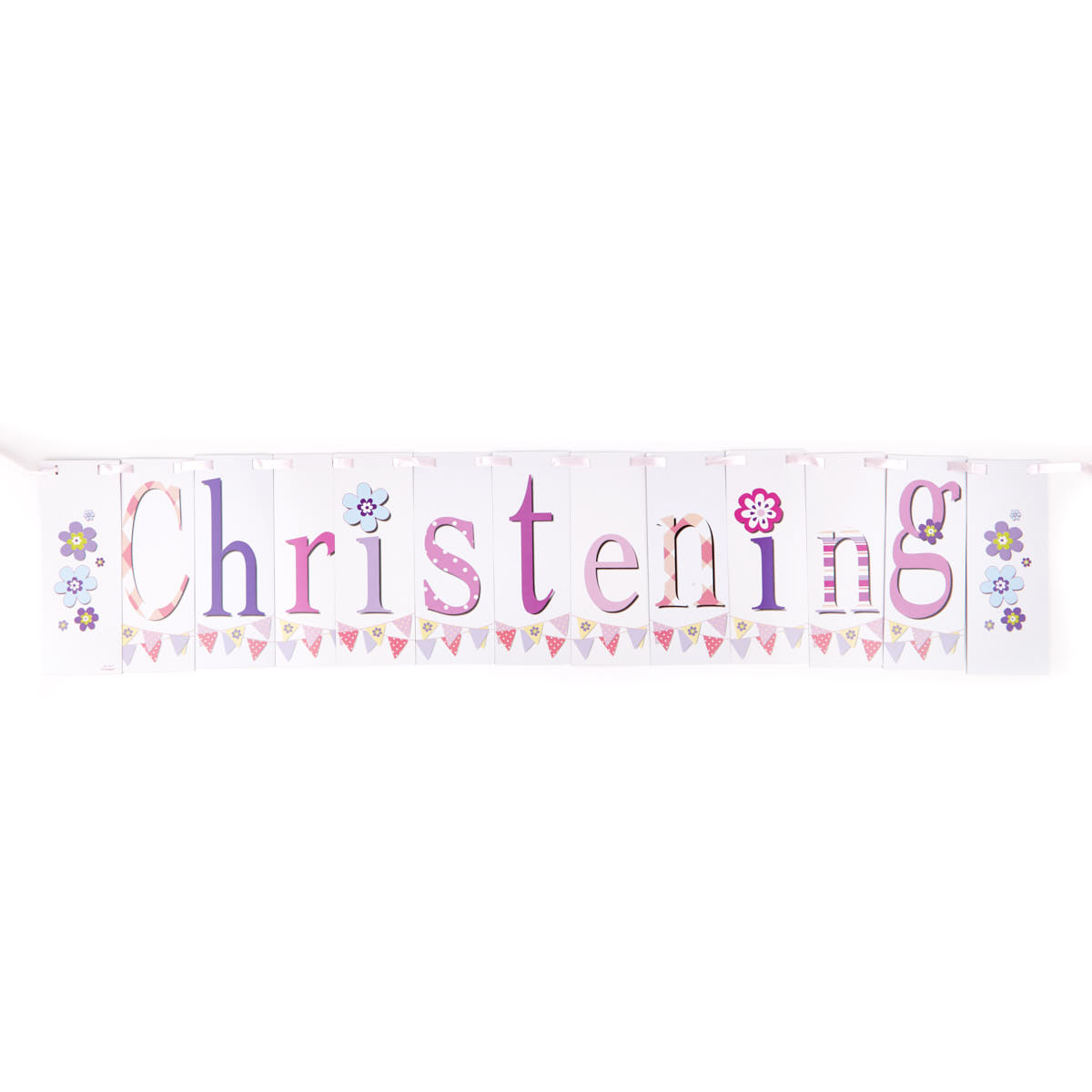 Pink Christening Party Tableware & Decoration Bundle - 16 Guests