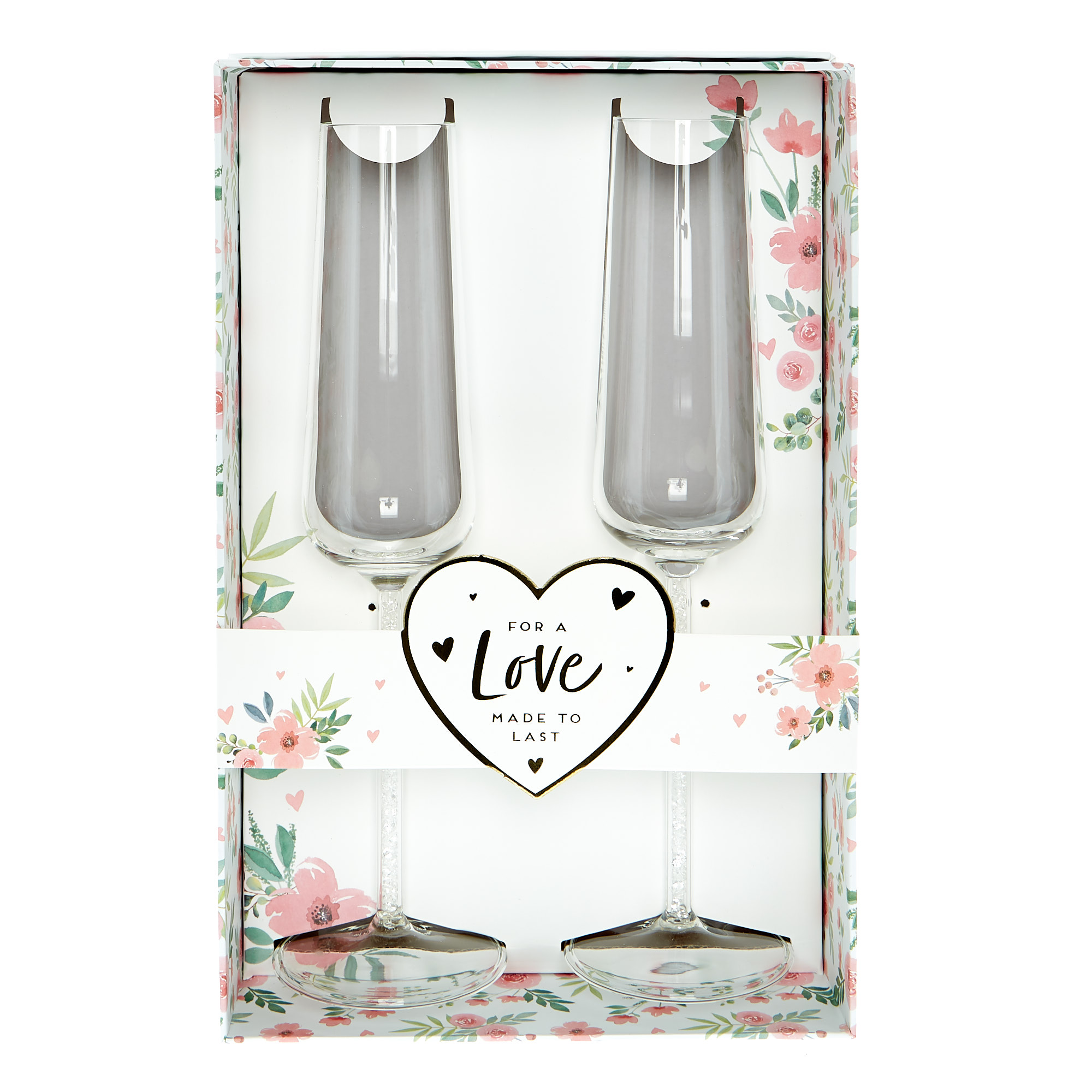 Two Hearts Champagne Flutes