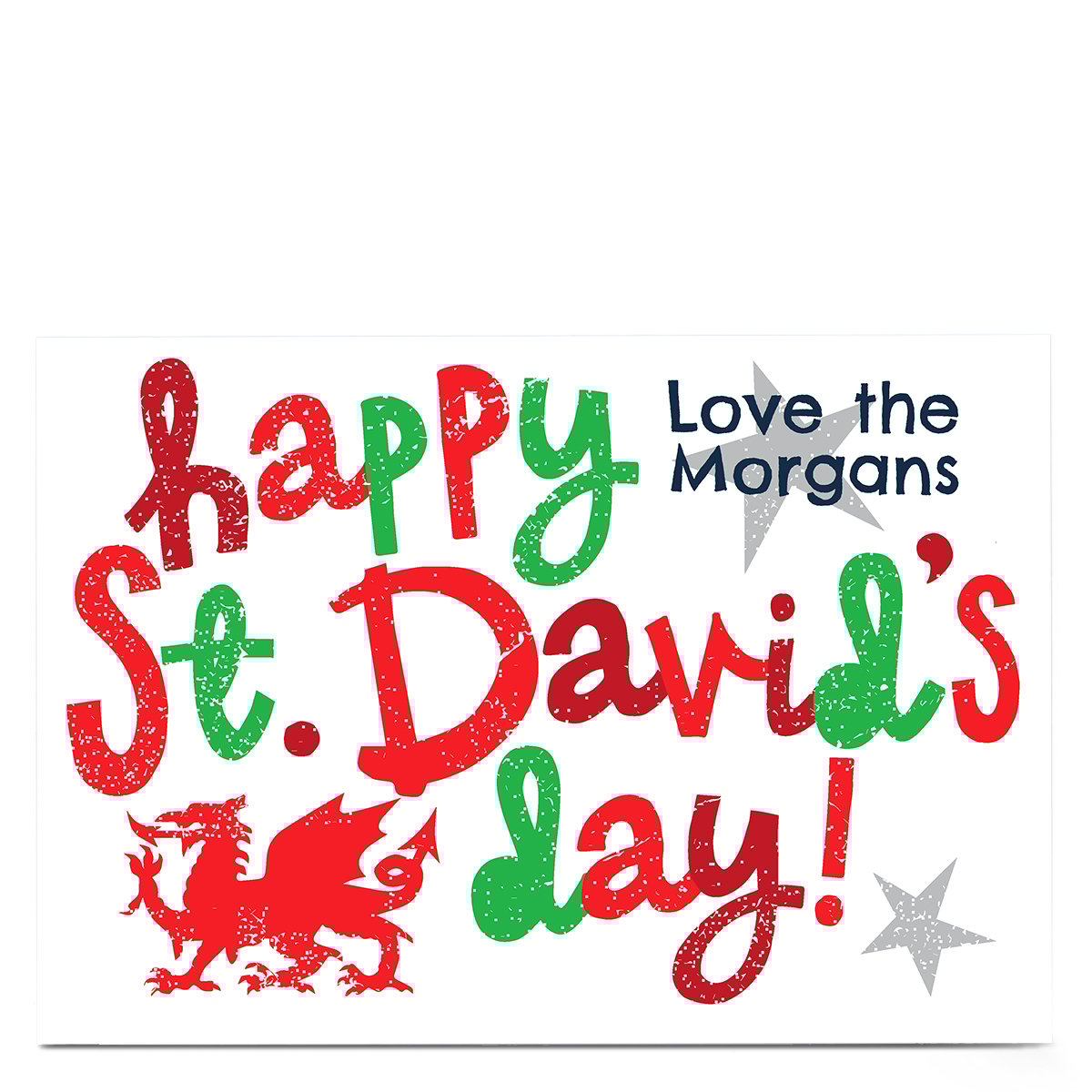 Personalised Bev Hopwood Saint David's Day Card