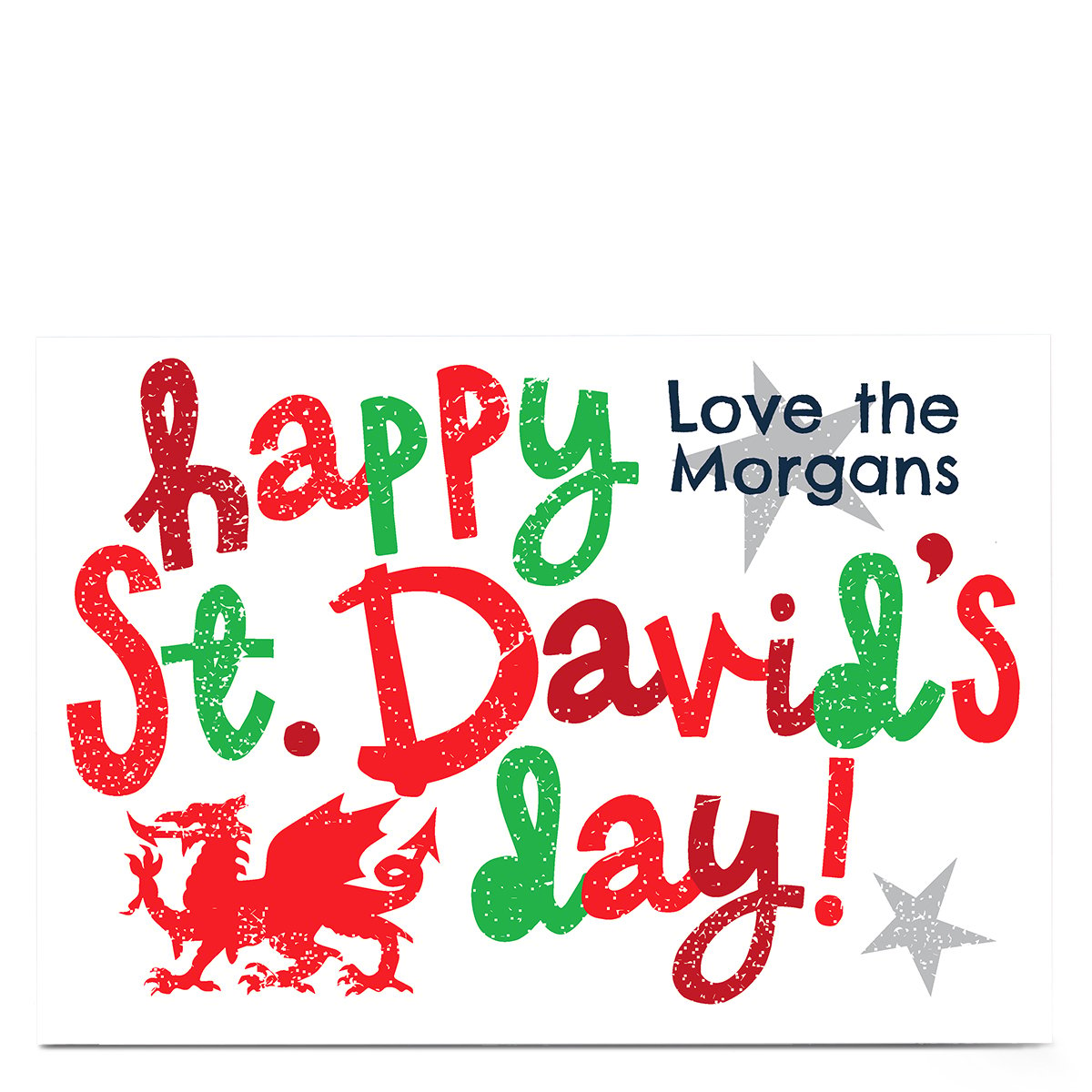 Personalised Bev Hopwood Saint David's Day Card