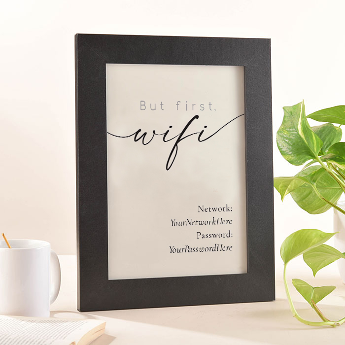 Personalised But First, Wifi Framed Print