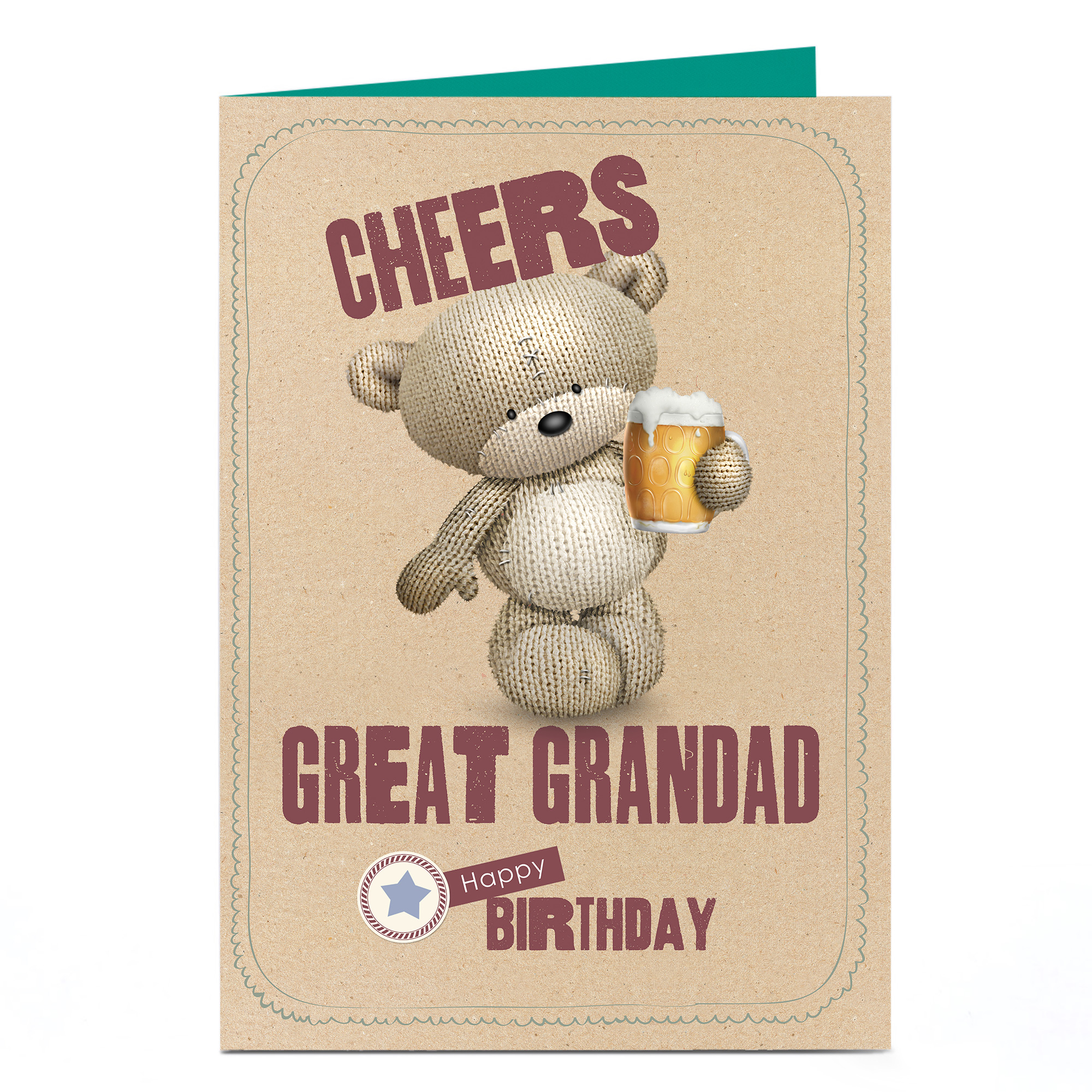 Personalised Hugs Birthday Card - Cheers [Great Grandad]
