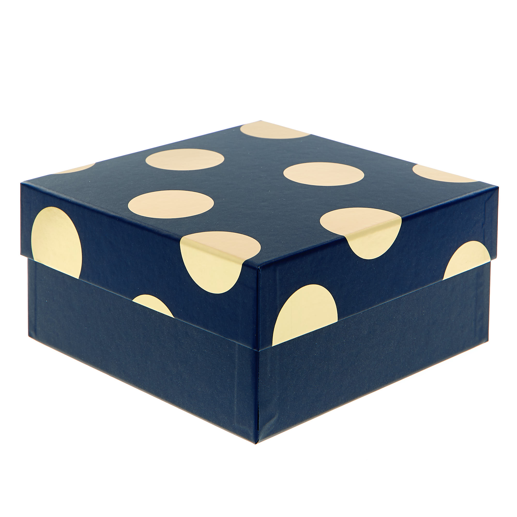 Navy & Gold Polka-Dot Gift Boxes - Set Of 3