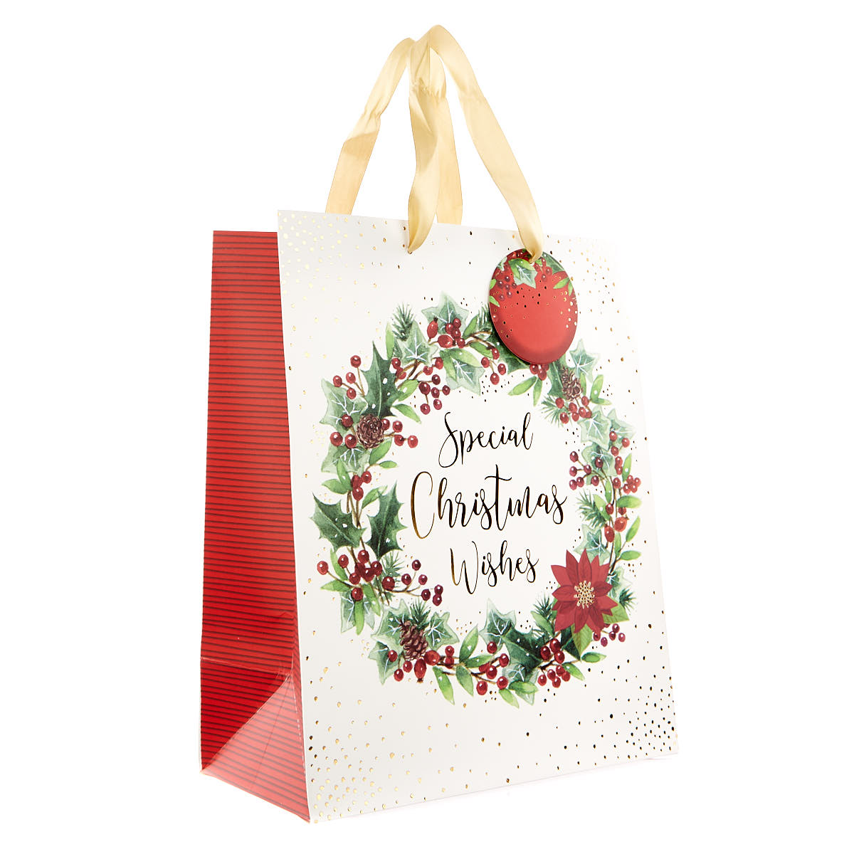 Medium Portrait Christmas Wreath Gift Bag