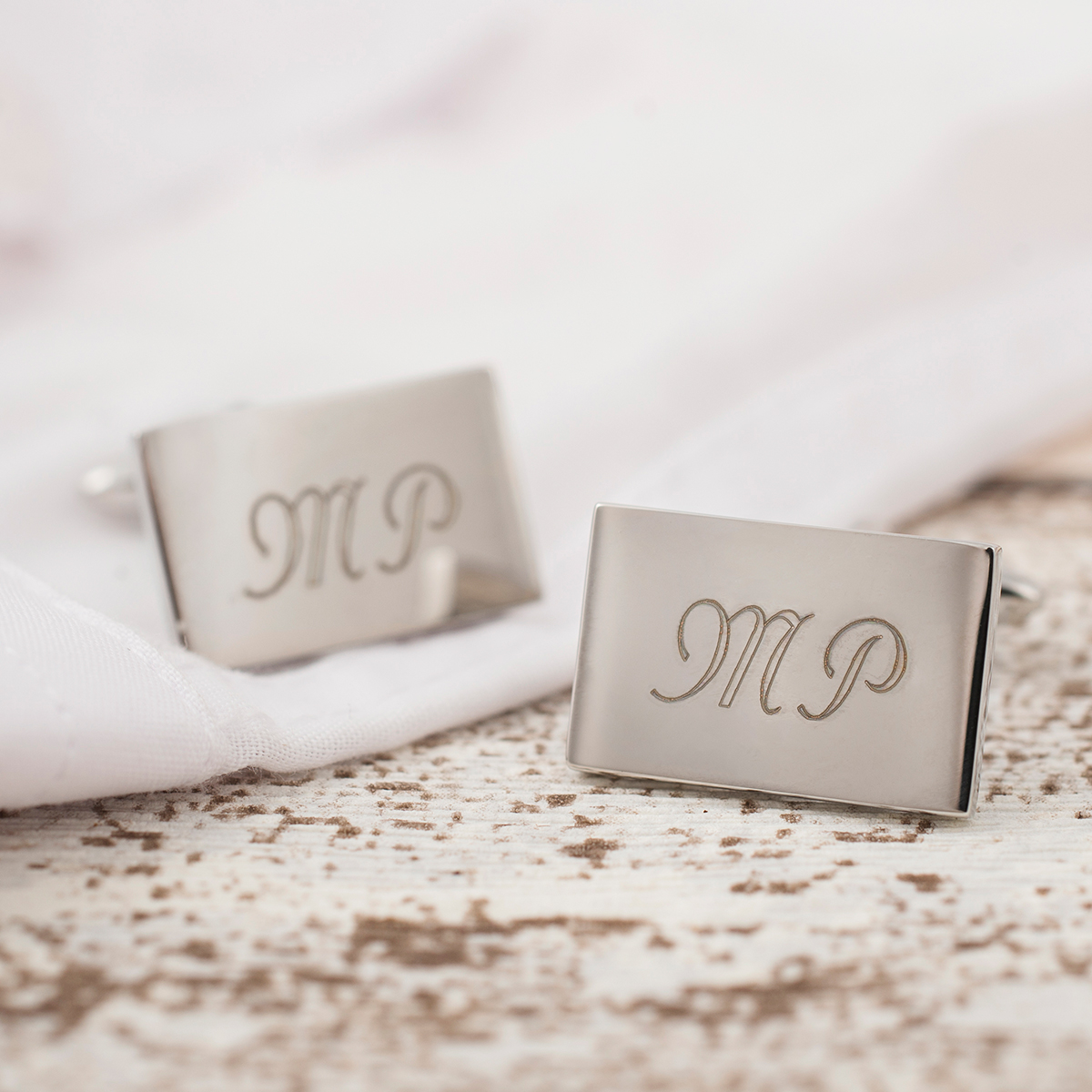 Engraved Rectangle Cufflinks