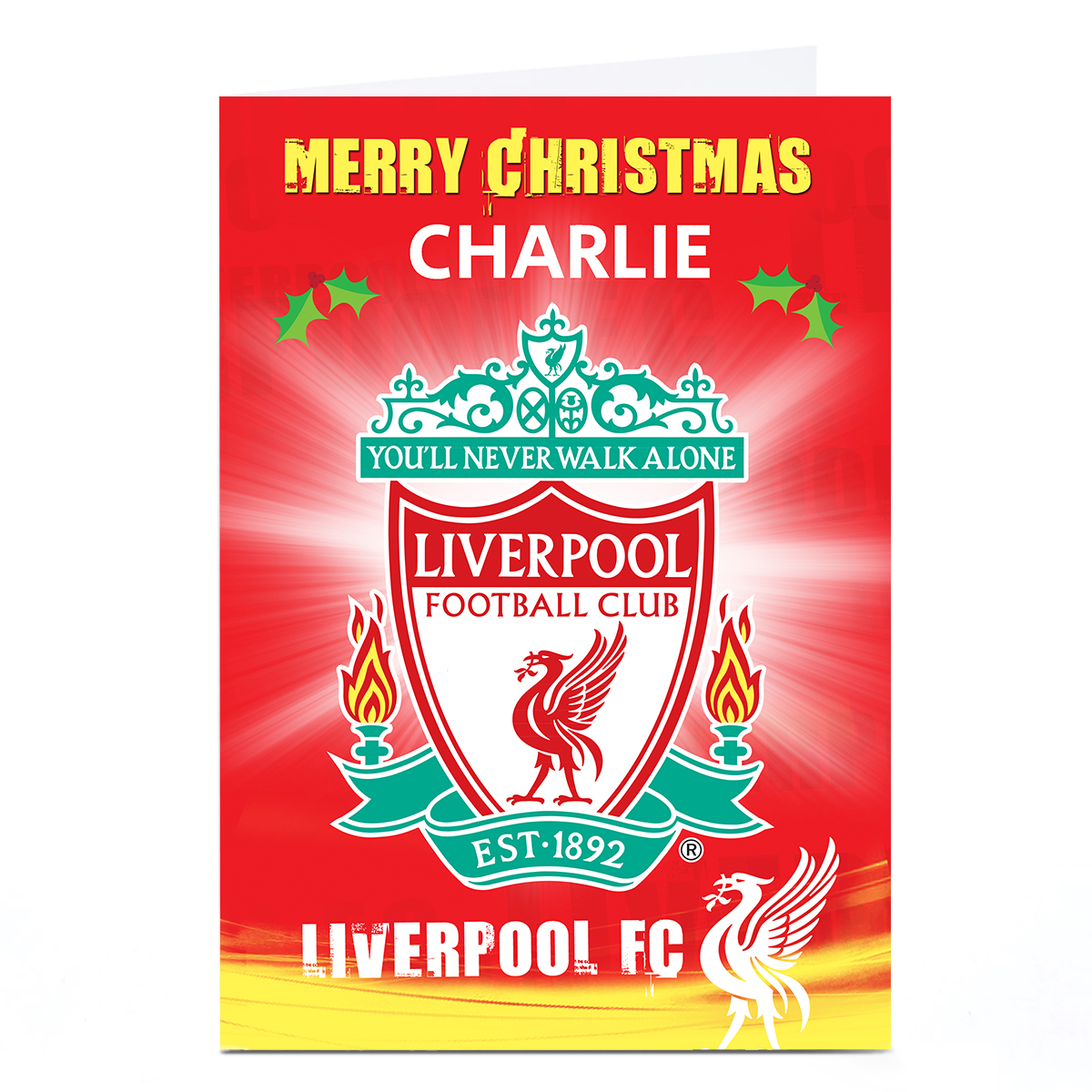 Personalised Liverpool FC Christmas Card