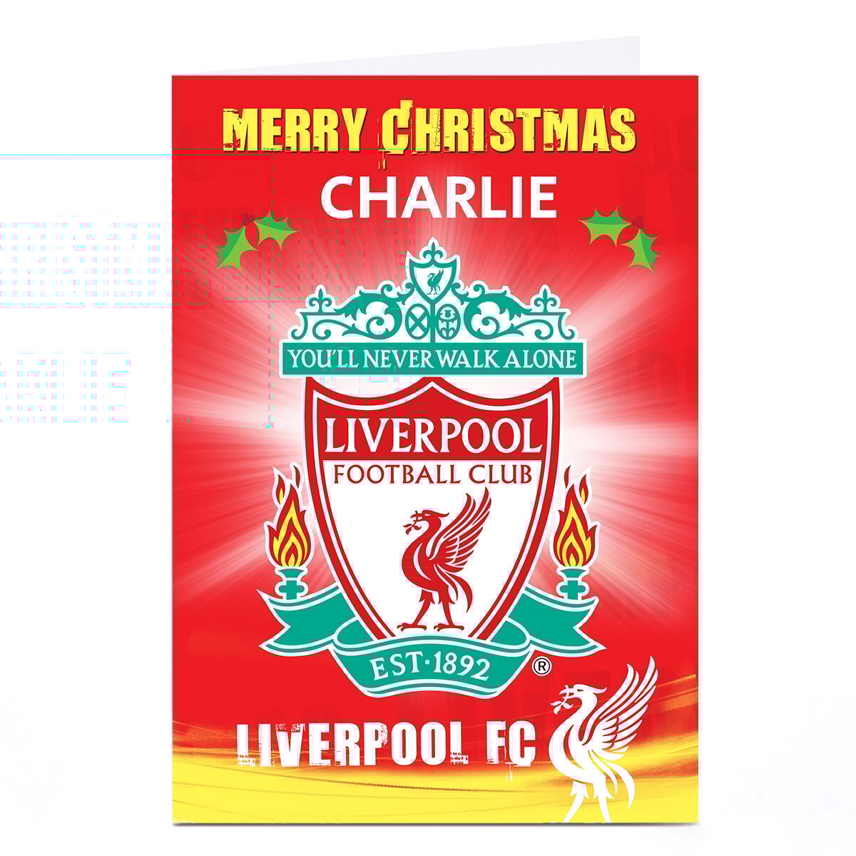 Personalised Liverpool FC Christmas Card