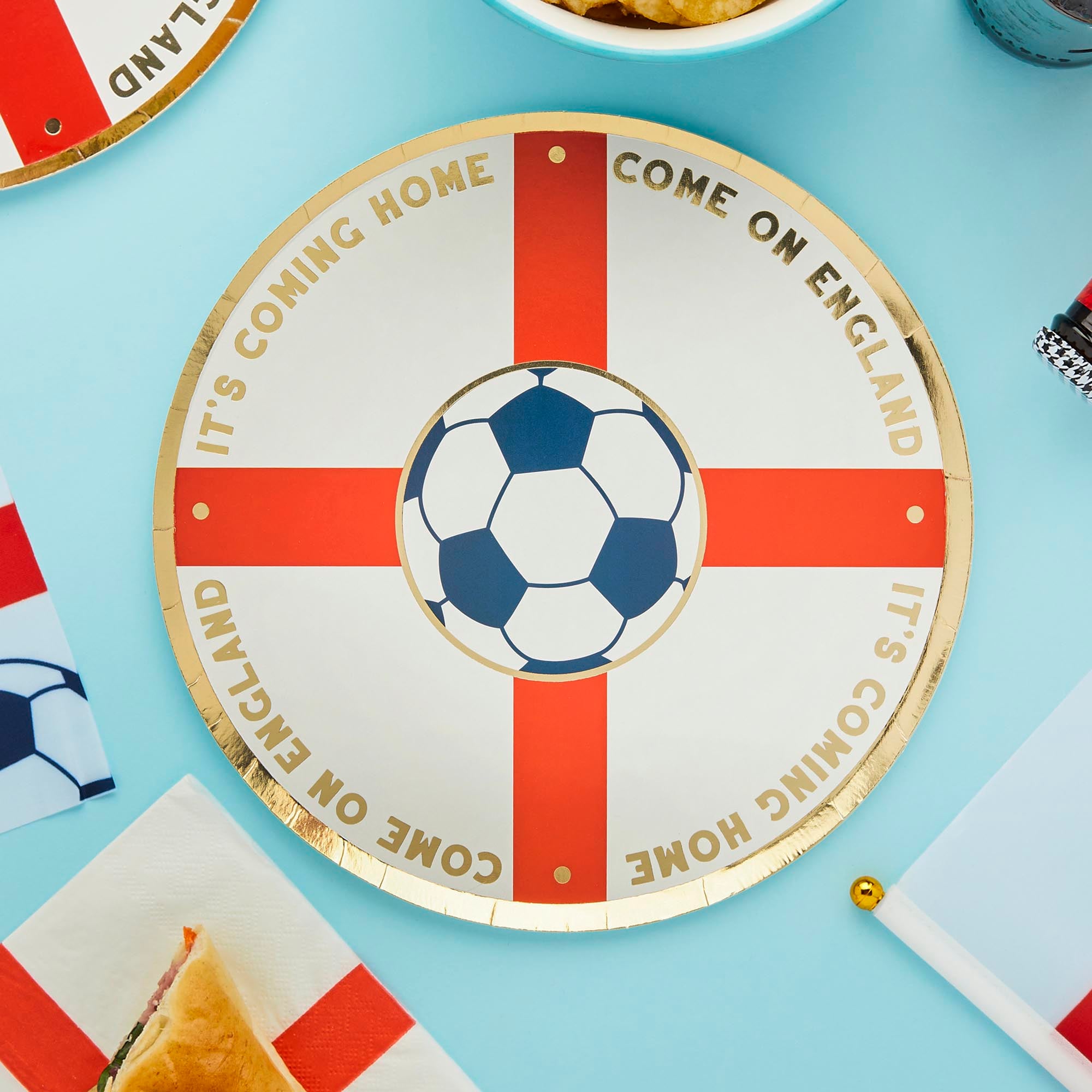 Come On England Paper Plates - Pack of 8