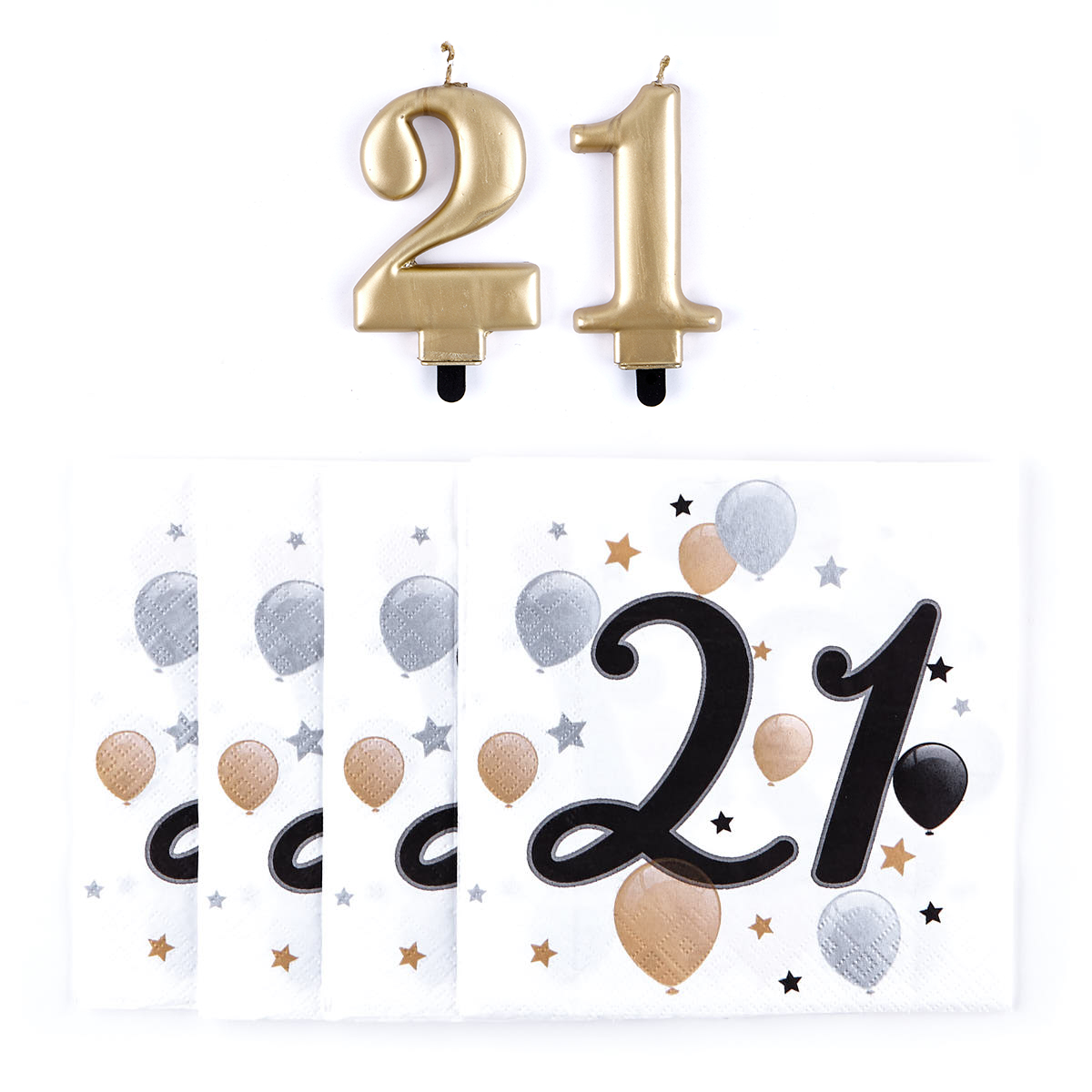 21st Birthday Napkin & Candle Bundle
