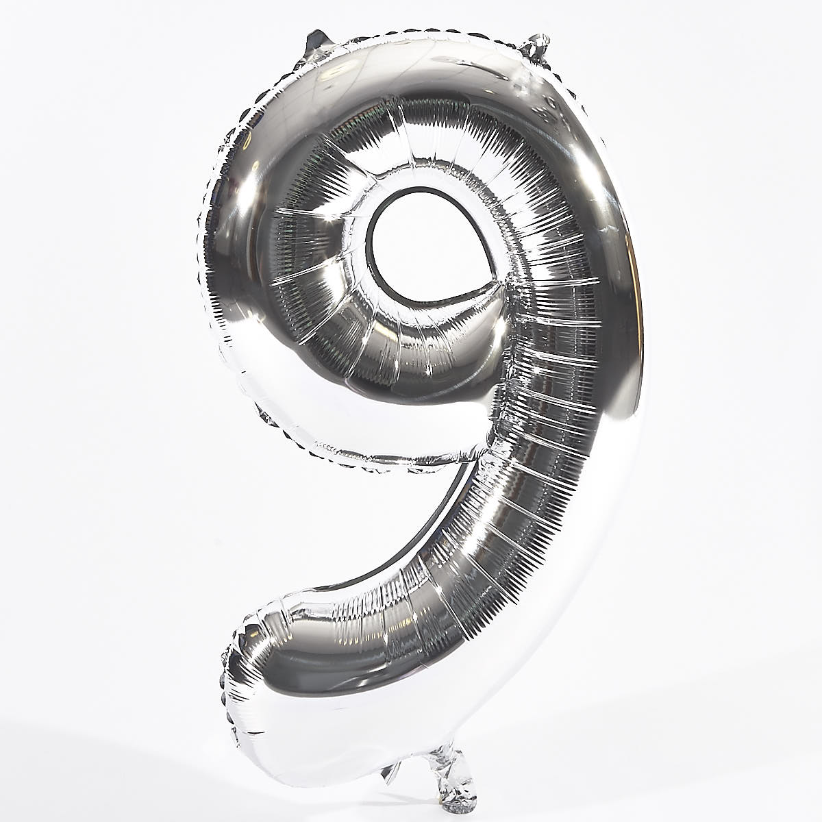 Silver Number 9 Foil Giant Helium Balloon (Deflated)