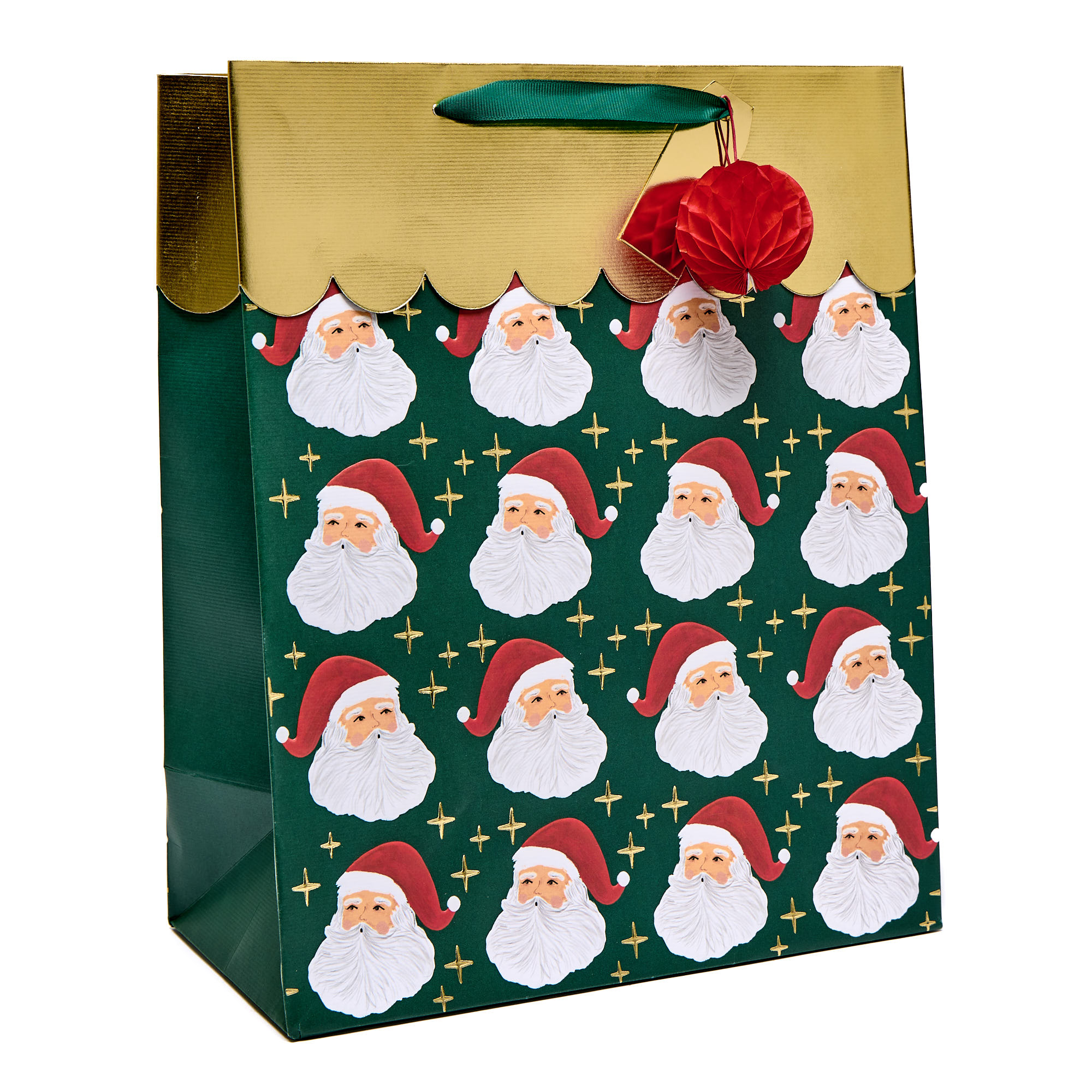 Repeat Santas Large Portrait Gift Bag With Honeycomb