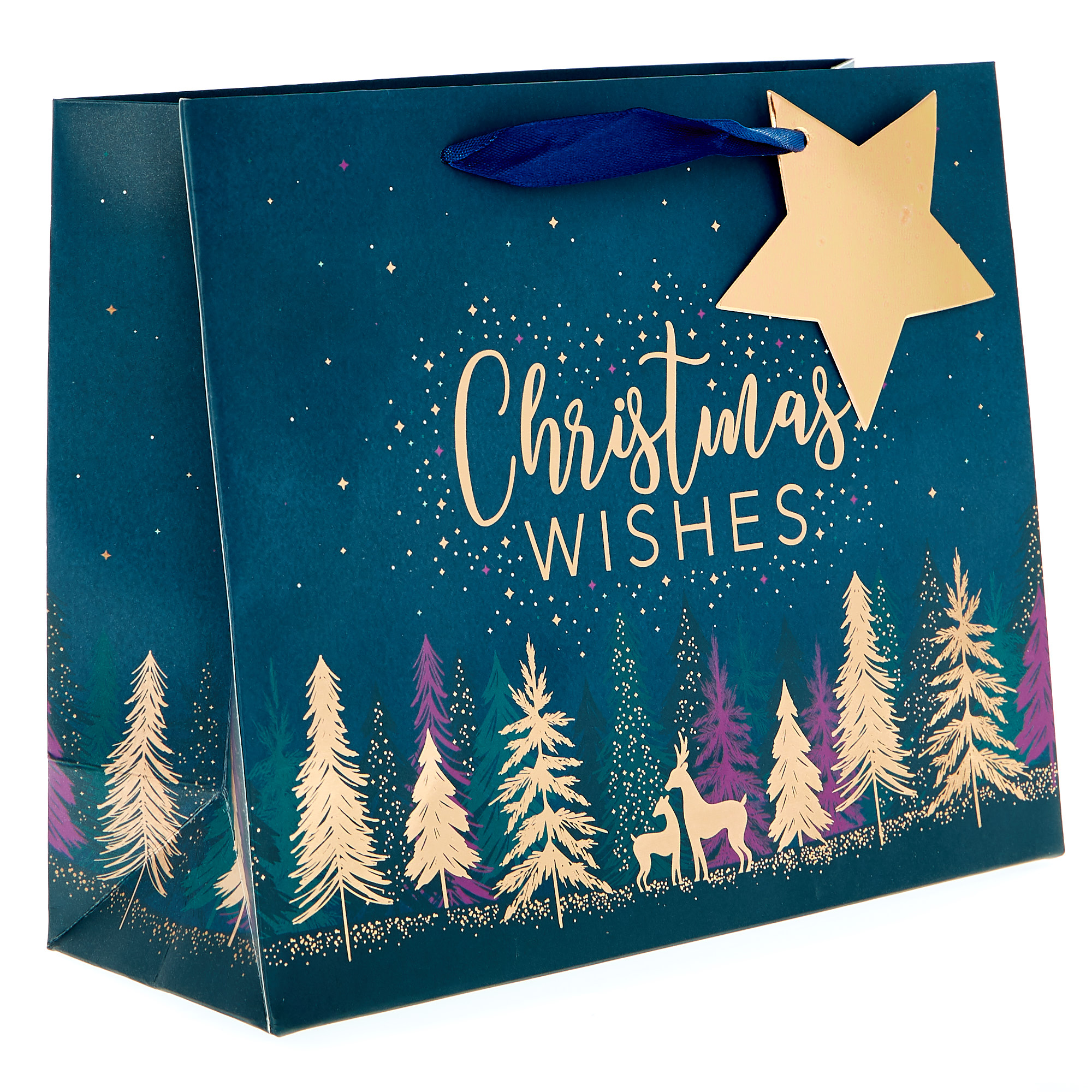 Navy & Copper Christmas Gift Bag Bundle - Pack of 8