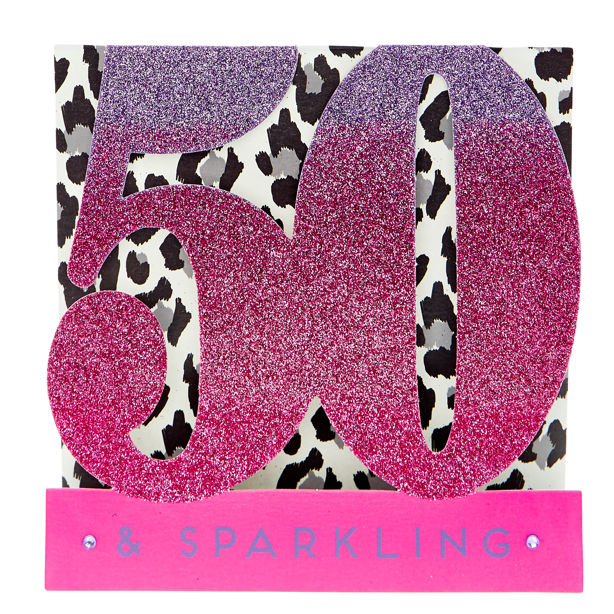Pop-Up 50th Birthday Card - 50 & Sparkling