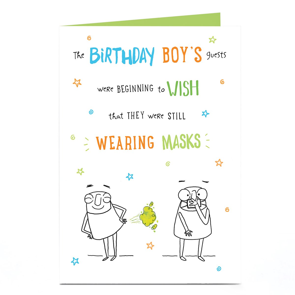 Personalised Covid Birthday Card - Wearing Masks