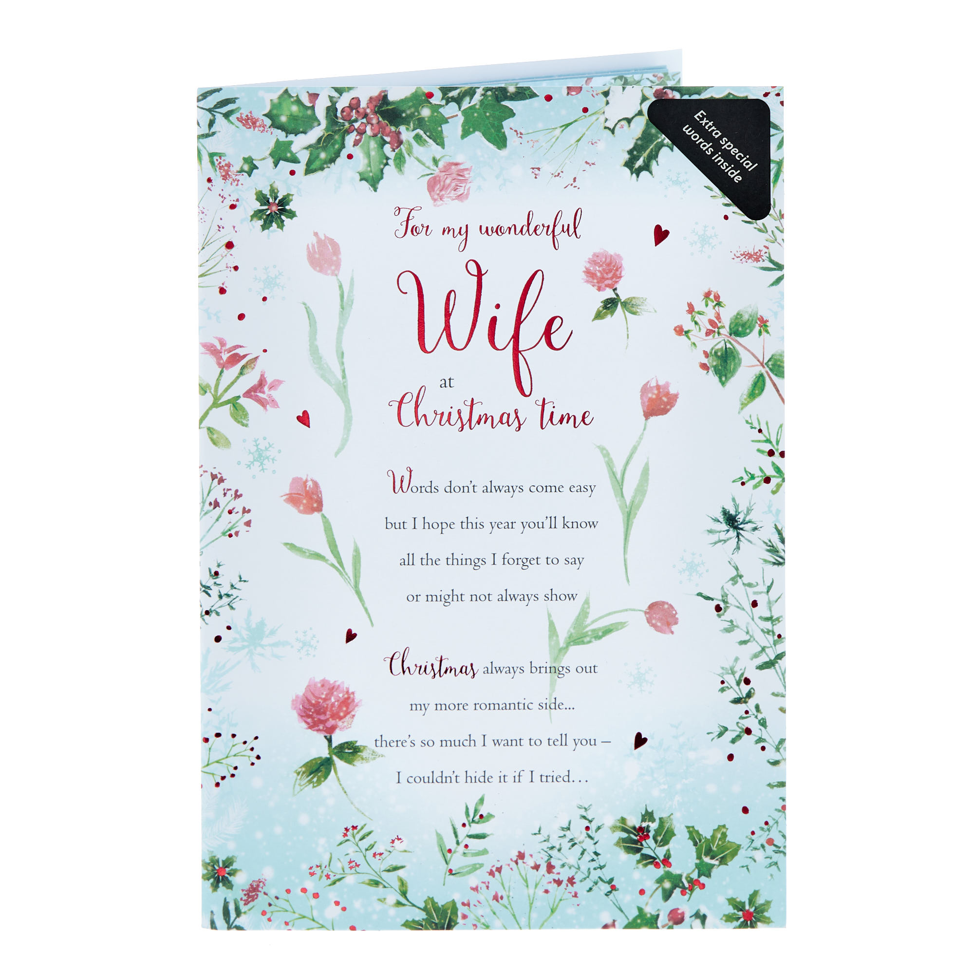 Wife Words Don't Always Come Easy Christmas Card