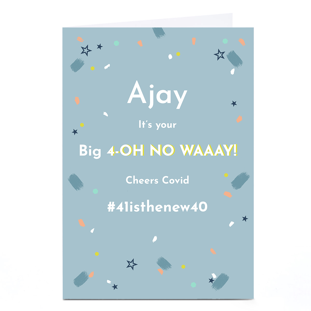 Buy Personalised Covid 40th Birthday Card Big 4OH for GBP 1.79