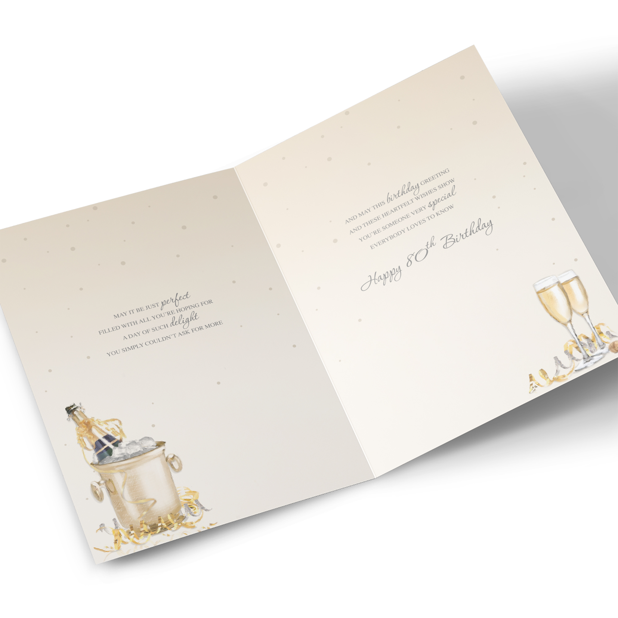 80th Birthday Card - Grand Occasion Champagne