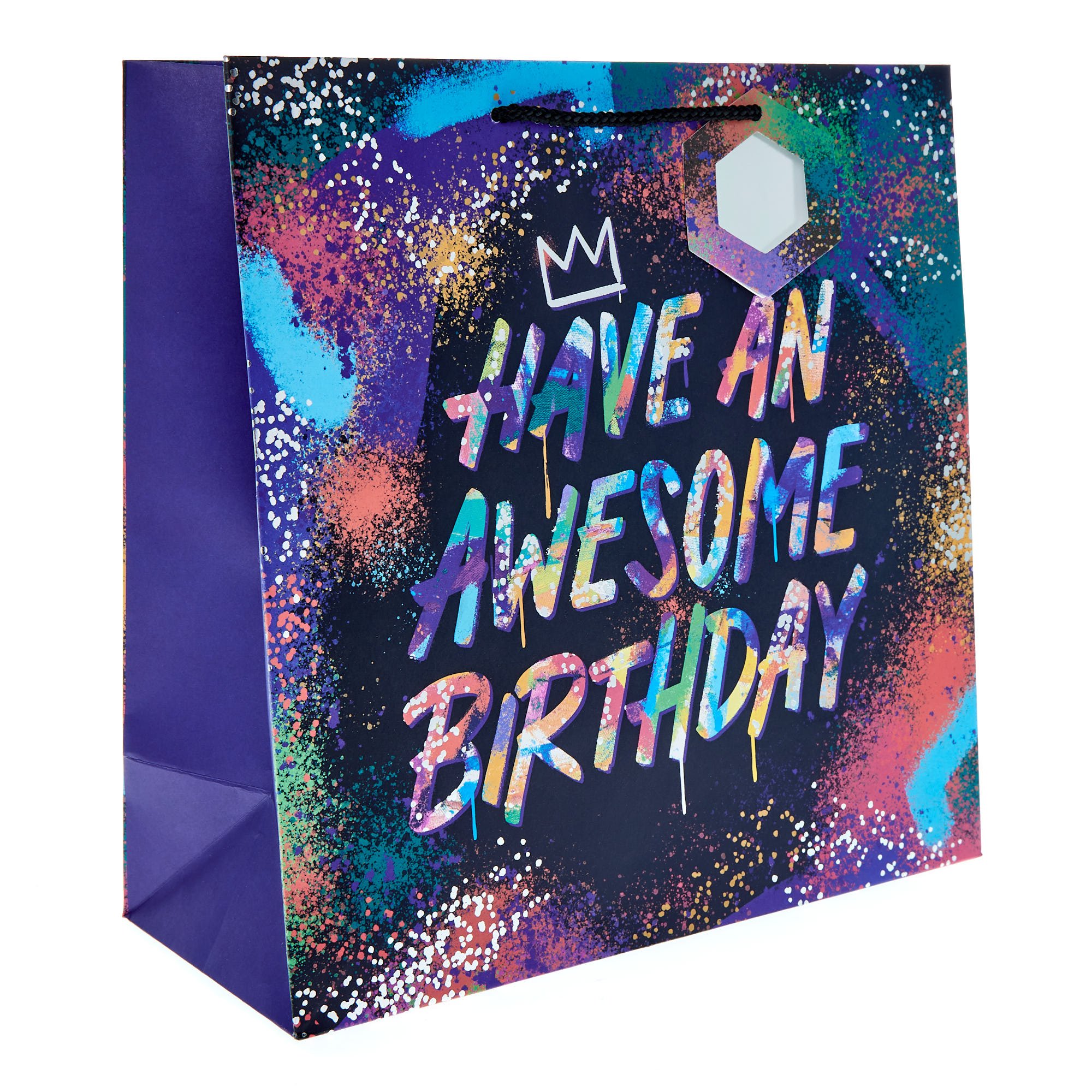 Awesome Birthday Graffiti Large Square Gift Bag