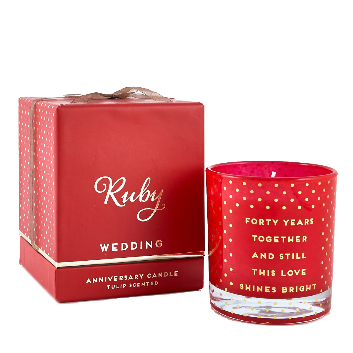 Tulip Scented Ruby Wedding Anniversary Candle