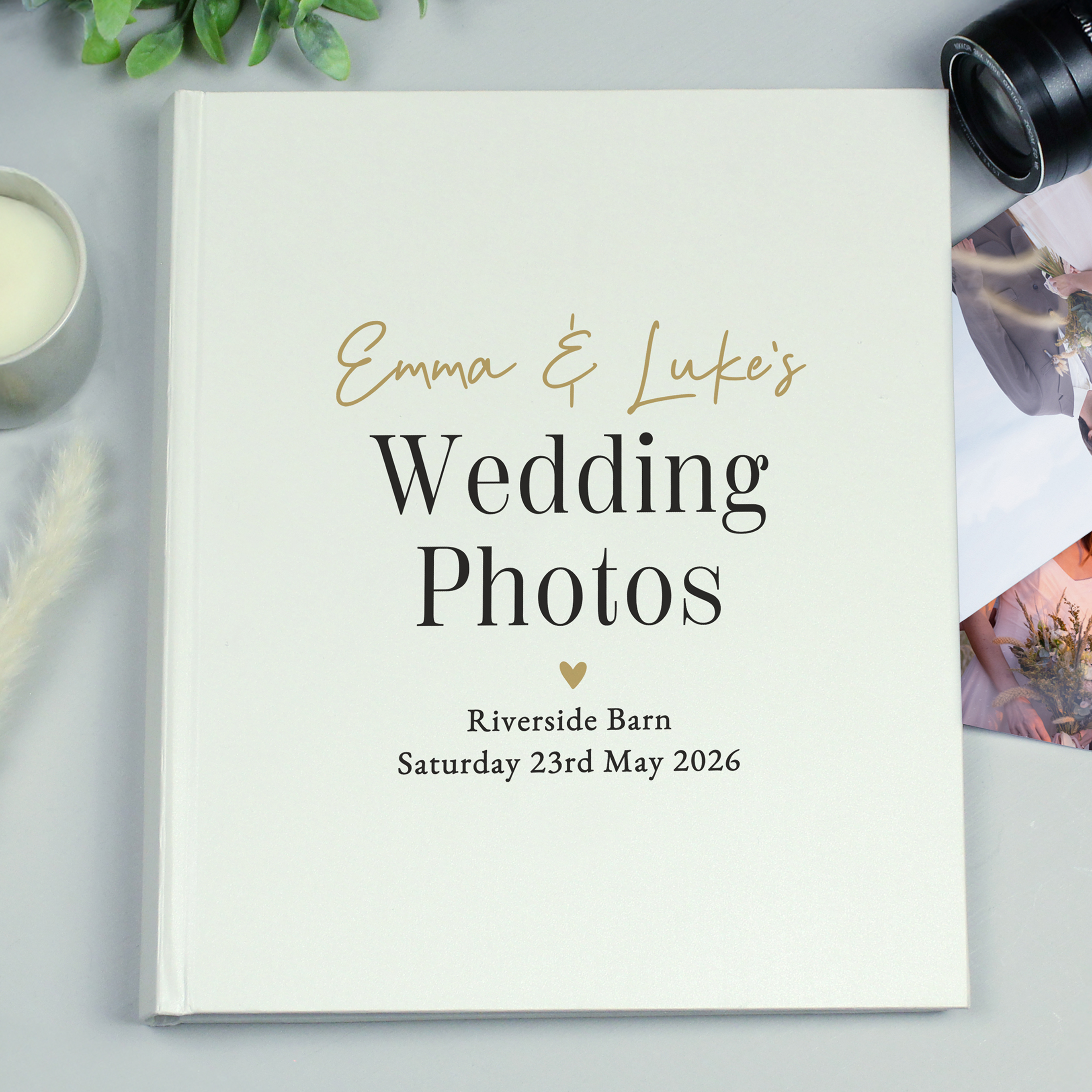 Personalised Black & Gold Free Text Traditional Album