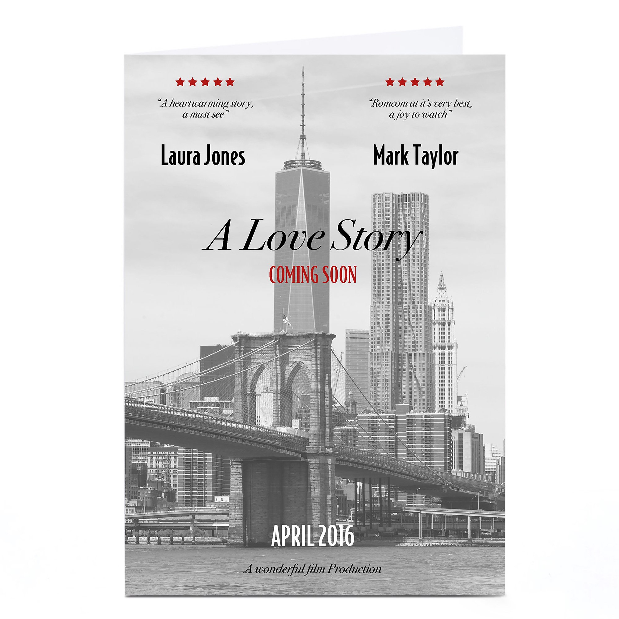 Personalised Card - A Love Story Movie Poster