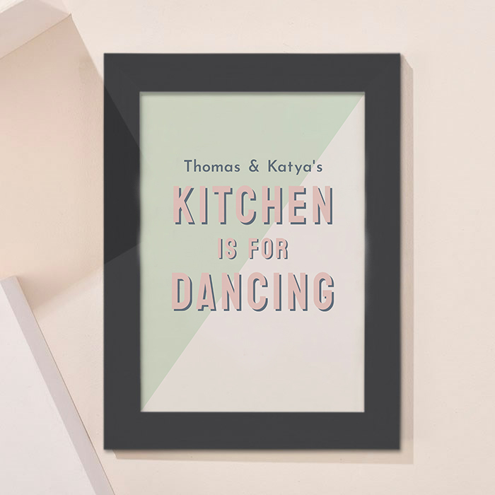 Personalised Kitchen Is For Dancing Framed Wall Art - Names