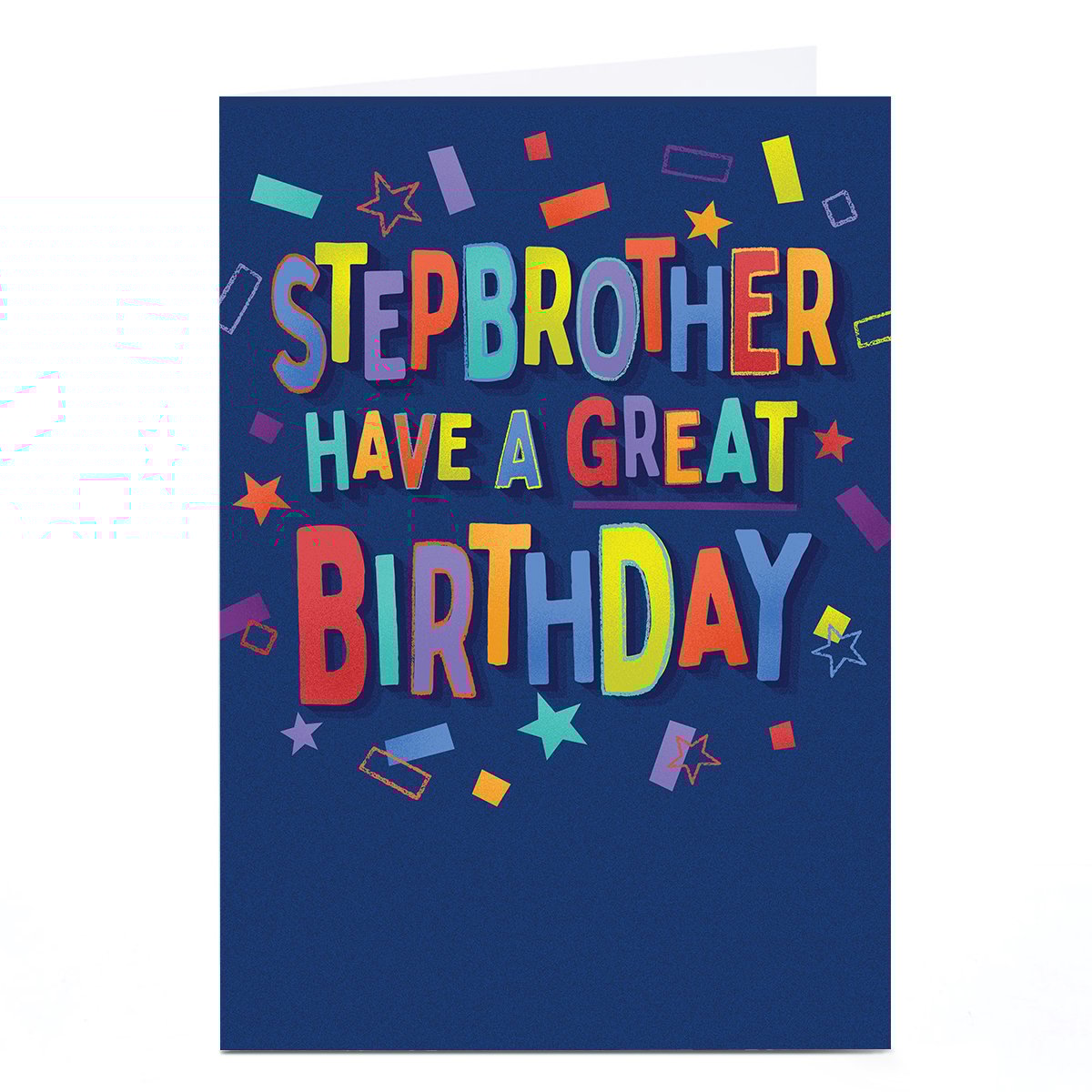 Personalised Birthday Card - Bold and Bright Letters, Stepbrother