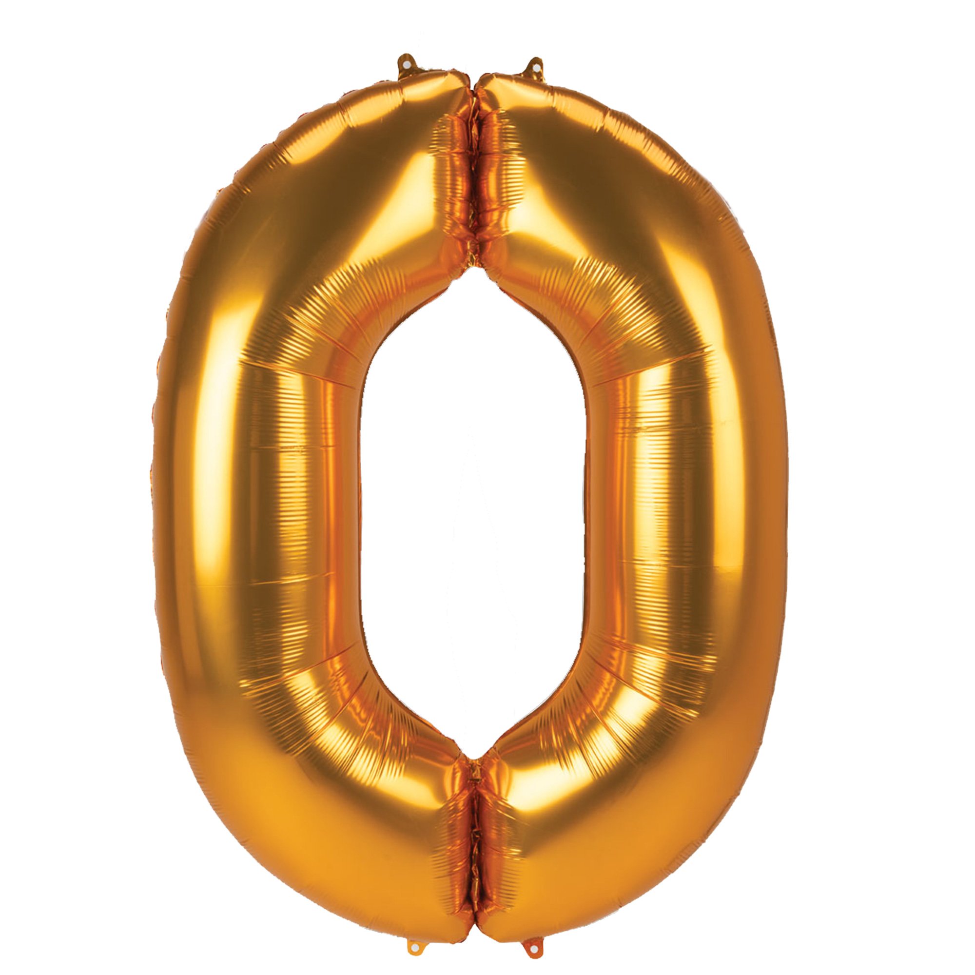 JUMBO 53-Inch Gold Foil Number 0 Balloon (Deflated) 
